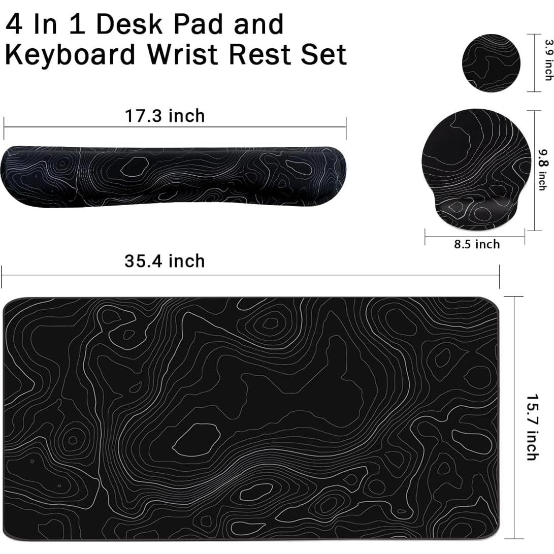 Juego de Alfombrillas de Escritorio 4-en-1 Yunoble Ergonómico