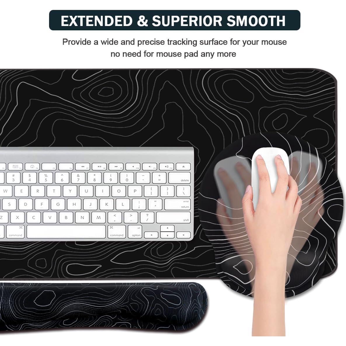 Juego de Alfombrillas de Escritorio 4-en-1 Yunoble Ergonómico