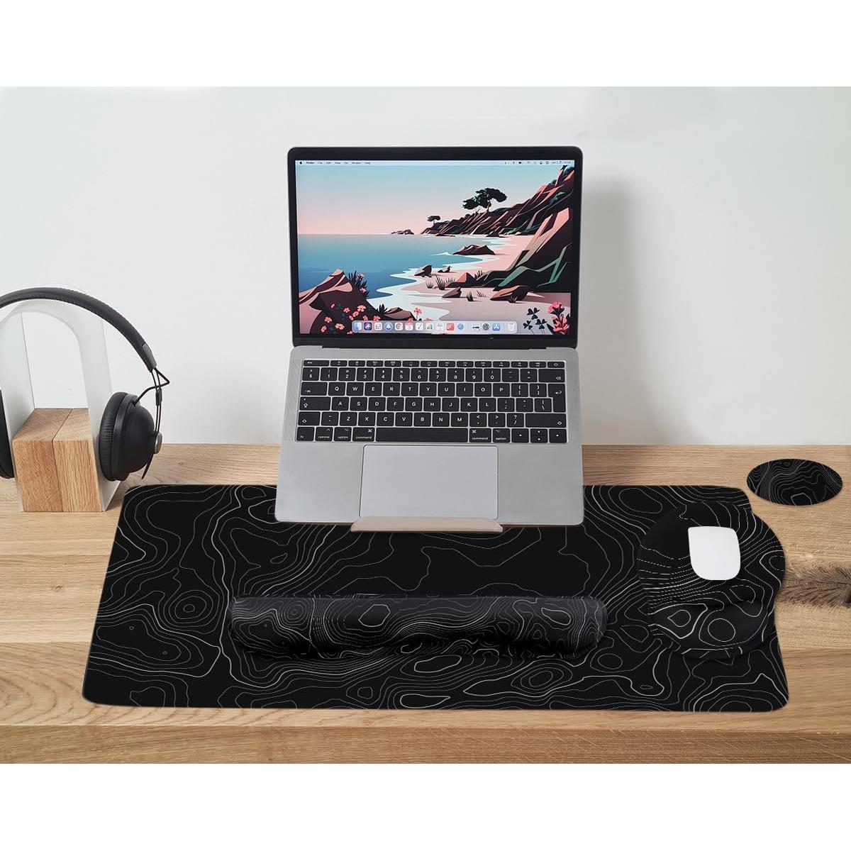 Juego de Alfombrillas de Escritorio 4-en-1 Yunoble Ergonómico