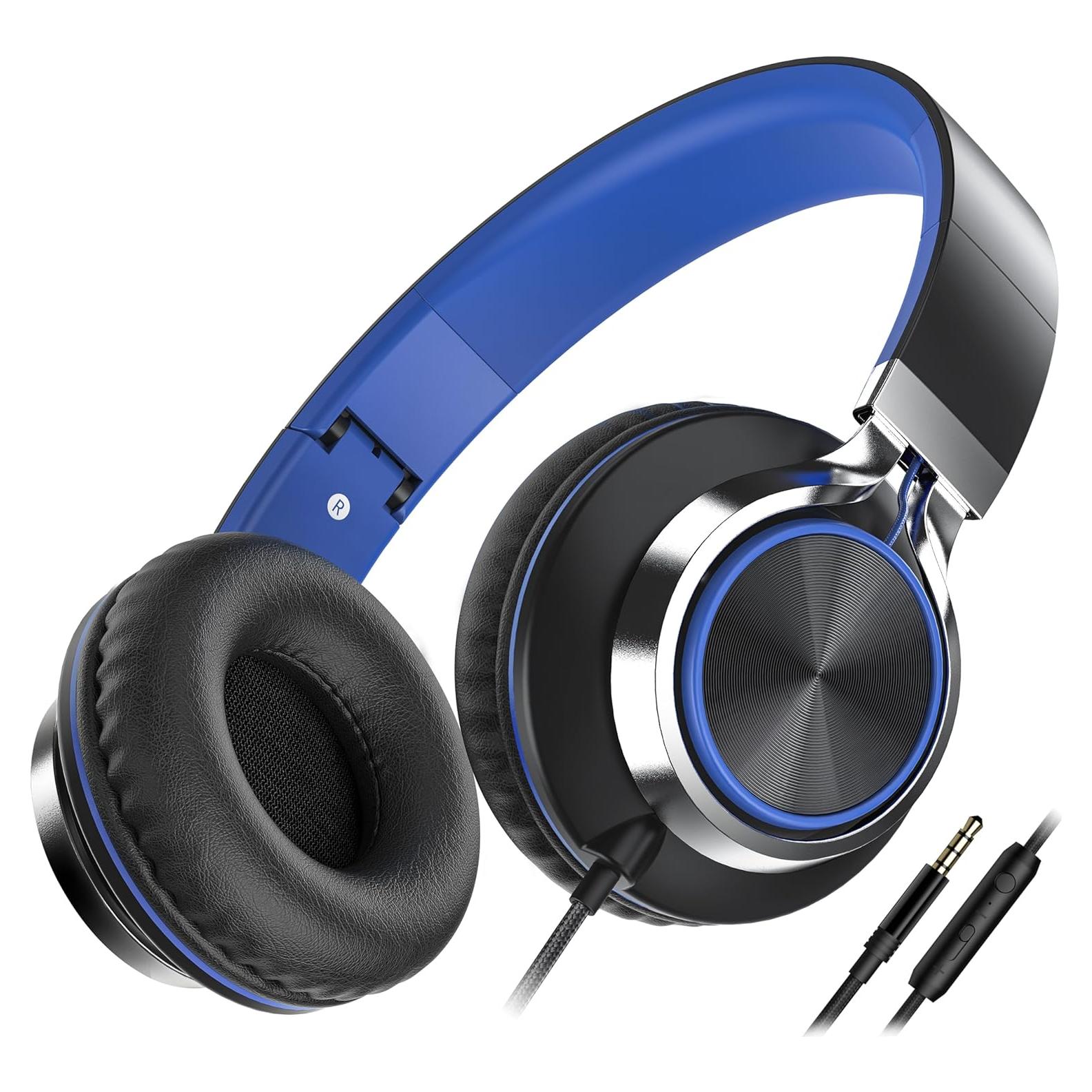 Auriculares AILIHEN C8 con cable 3.5mm, supraaurales, negro/azul