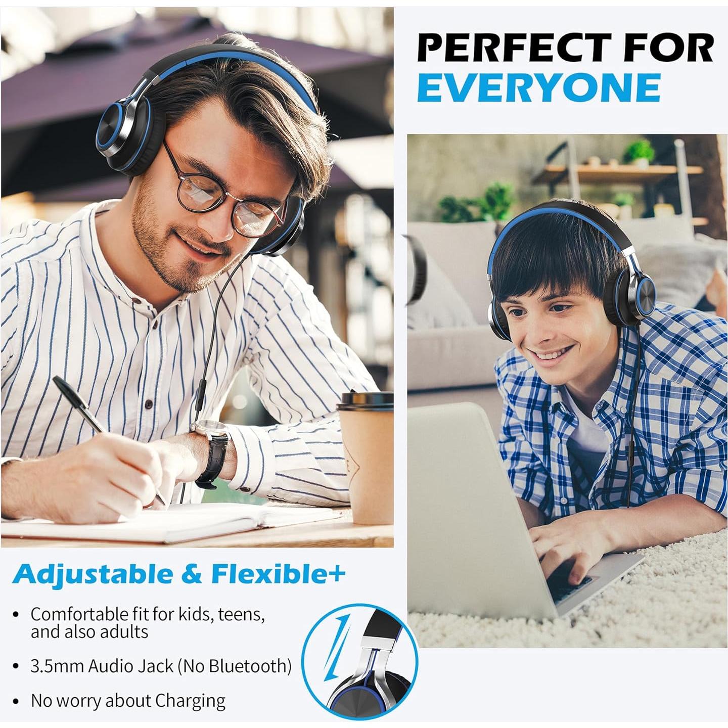 Auriculares AILIHEN C8 con cable 3.5mm, supraaurales, negro/azul