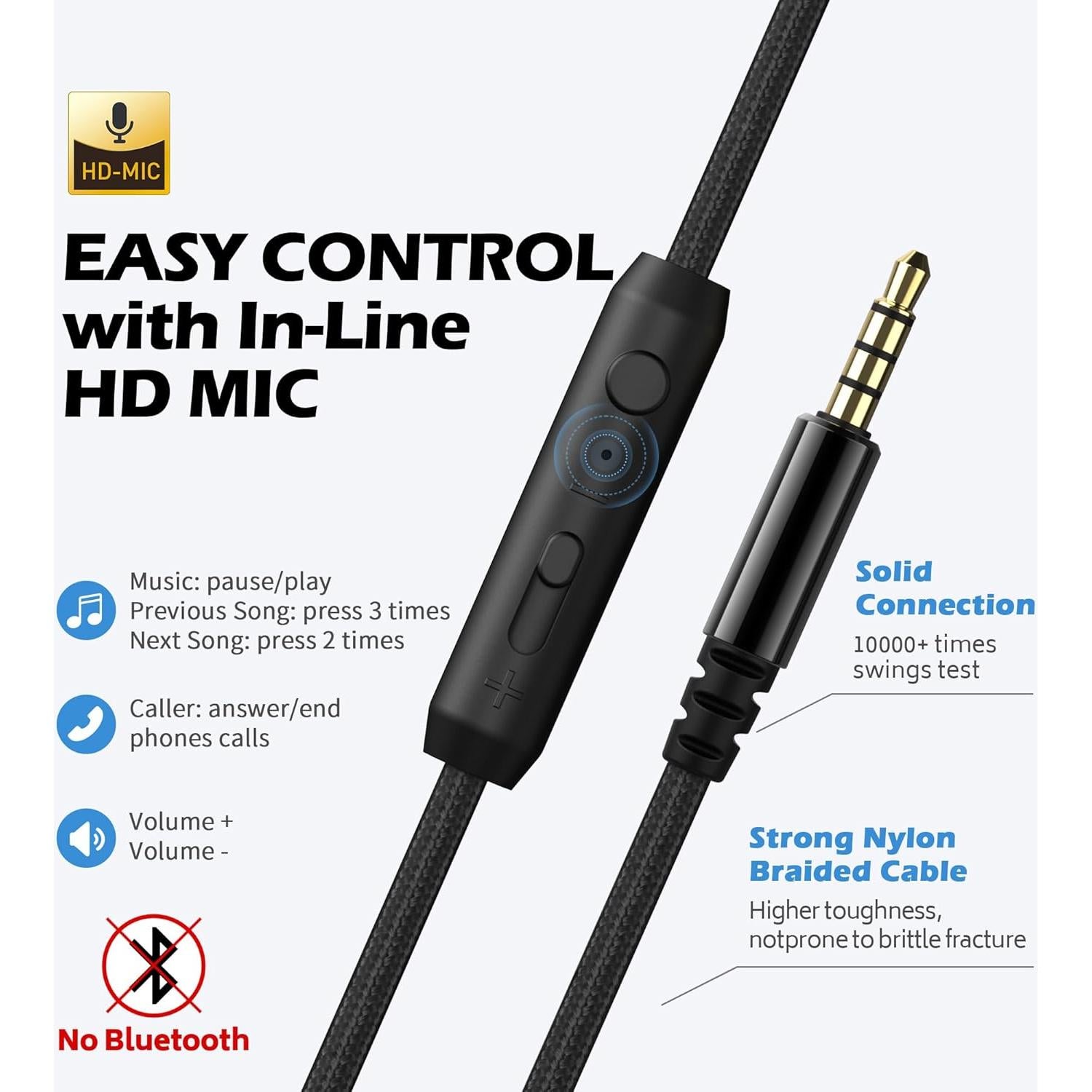 Auriculares AILIHEN C8 con cable 3.5mm, supraaurales, negro/azul