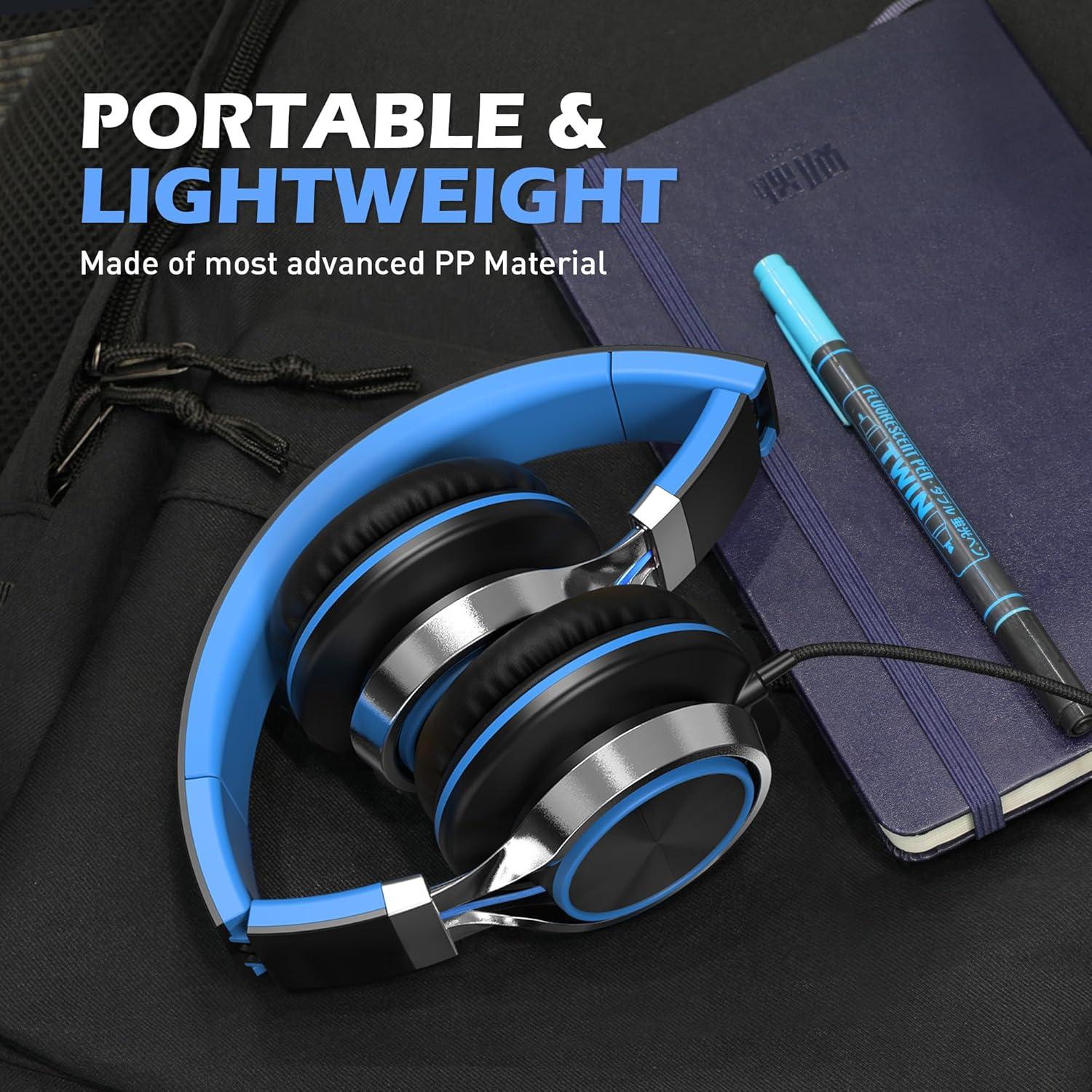 Auriculares AILIHEN C8 con cable 3.5mm, supraaurales, negro/azul