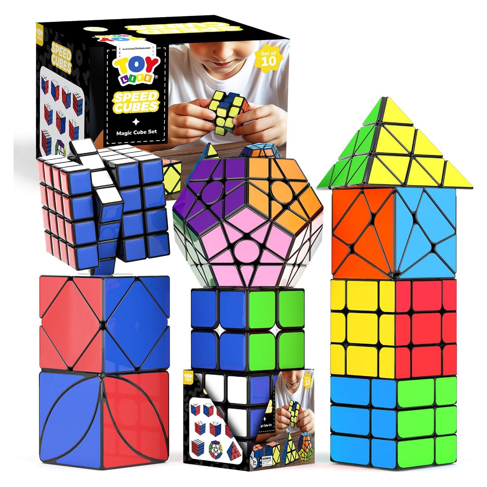 Conjunto de Cubos de Velocidad STEAM Life 10 Piezas - 2x2, 3x3, Pirámide, Espejo, Megaminx y Más