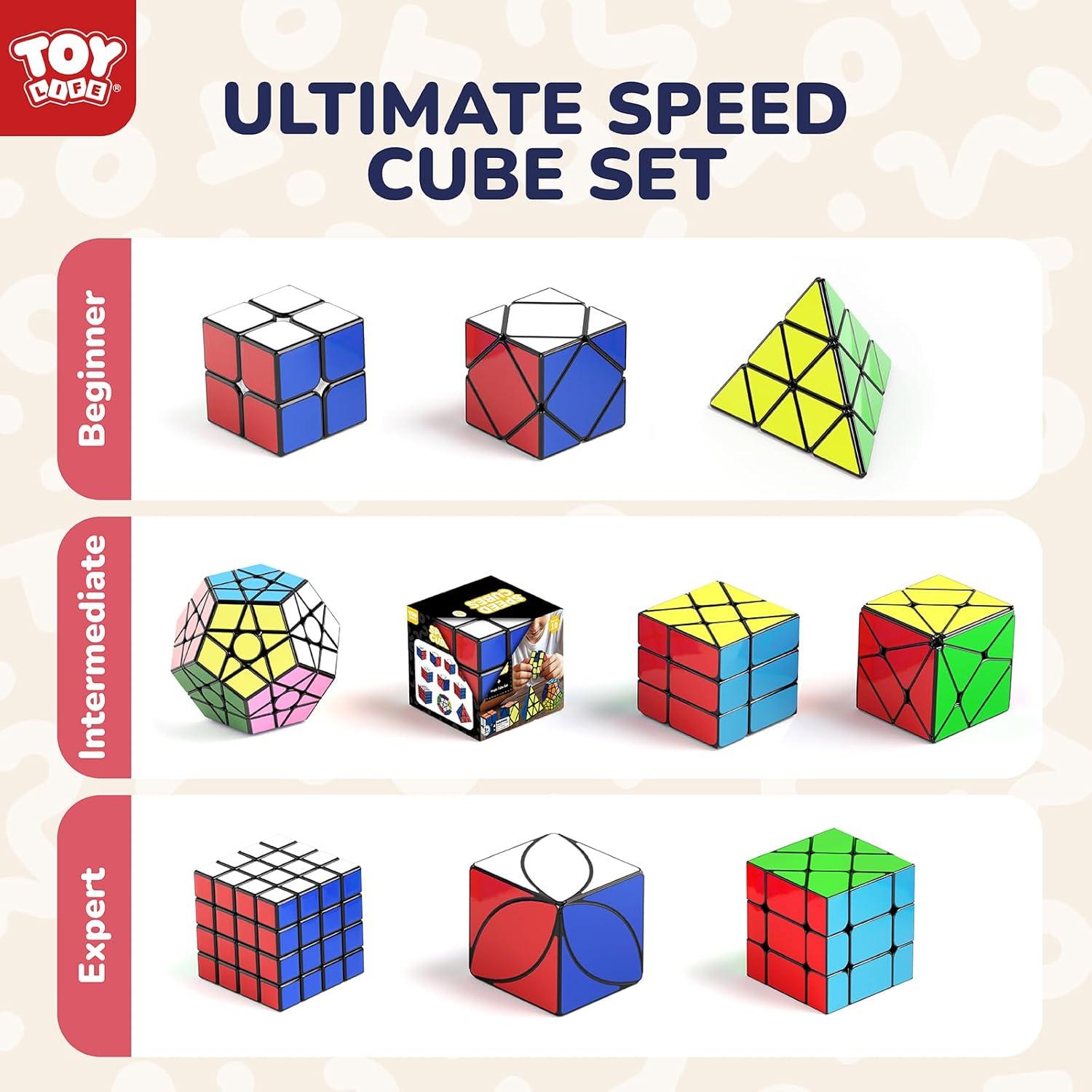 Conjunto de Cubos de Velocidad STEAM Life 10 Piezas - 2x2, 3x3, Pirámide, Espejo, Megaminx y Más