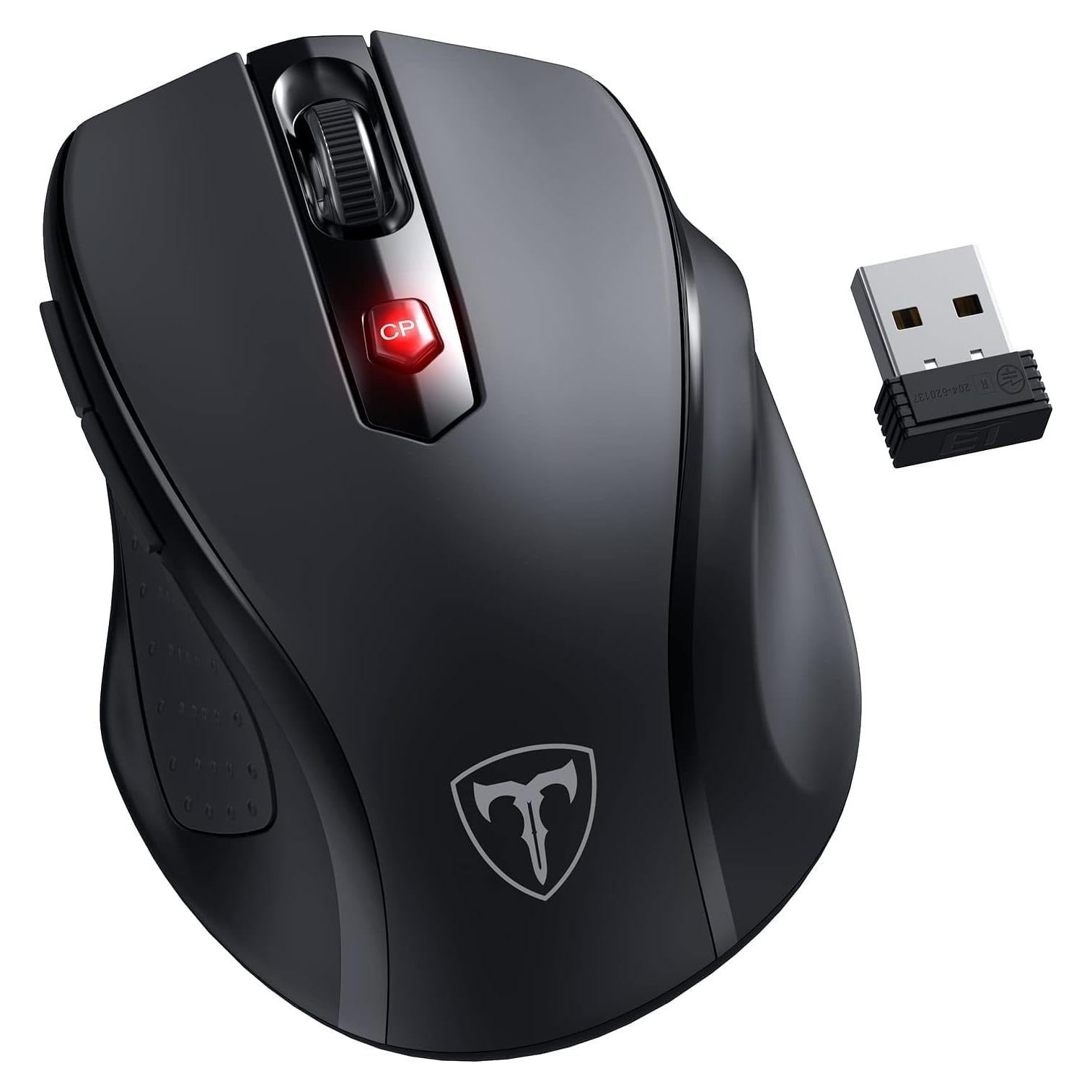 Ratón Inalámbrico Ergonomico HOTWEEMS D-09 2400 DPI Negro