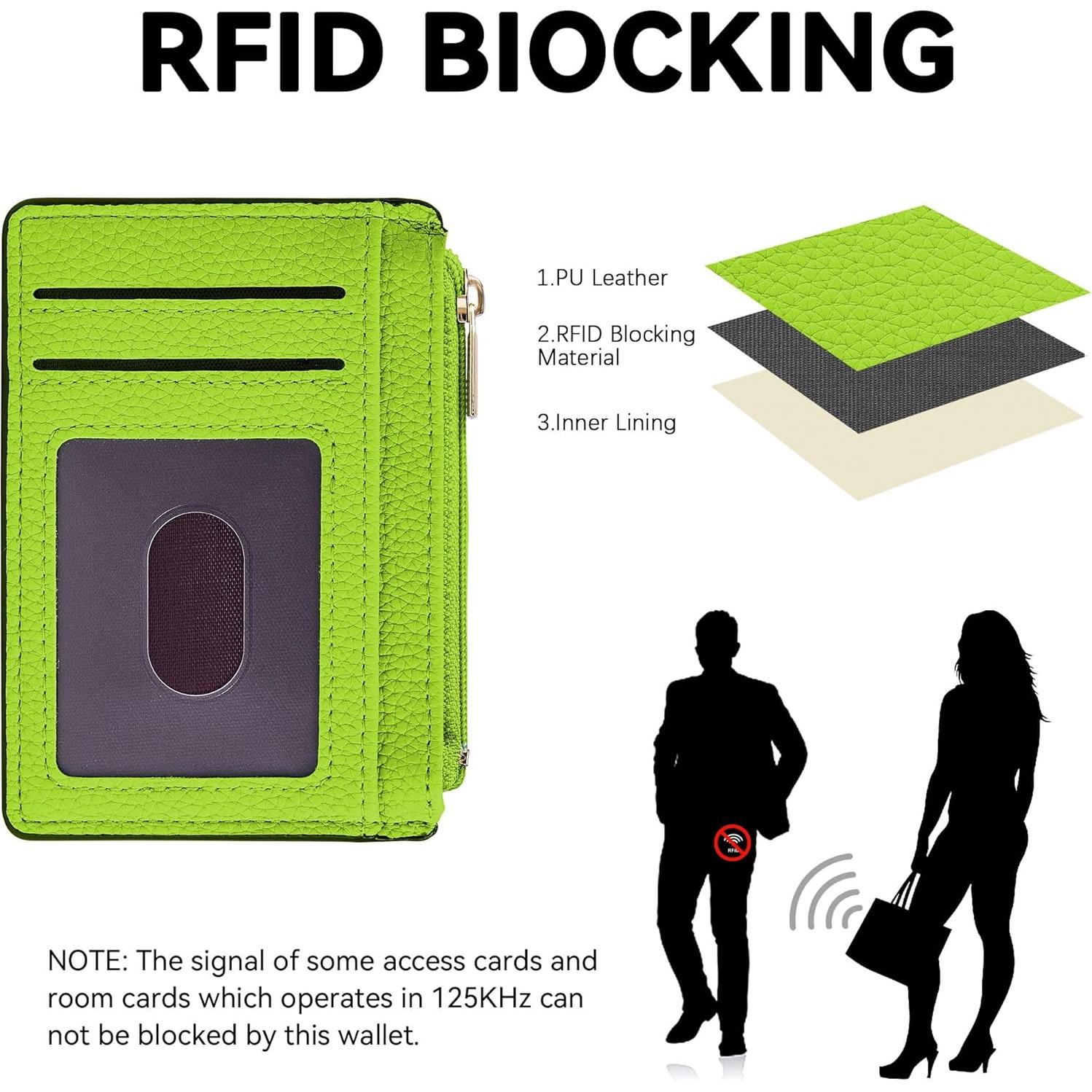 Soporte de Tarjeta de Crédito Tipmile Verde Manzana RFID Delgado