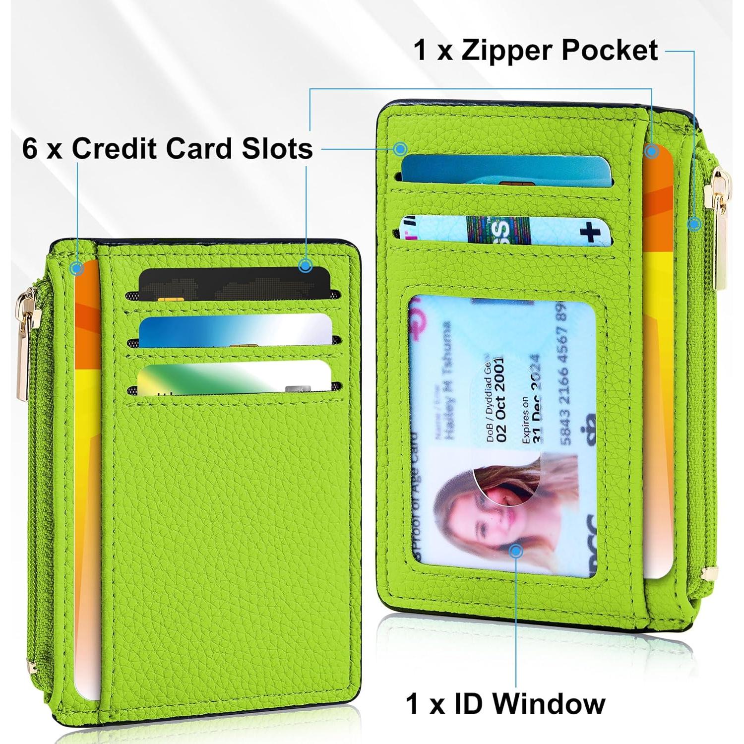 Soporte de Tarjeta de Crédito Tipmile Verde Manzana RFID Delgado