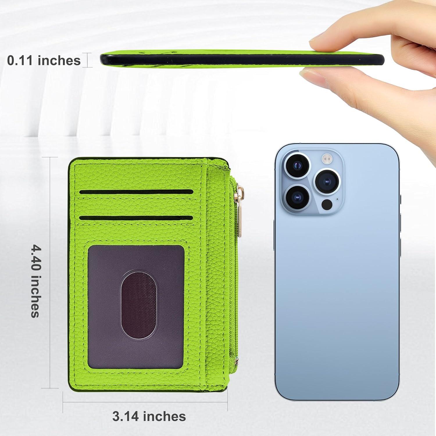 Soporte de Tarjeta de Crédito Tipmile Verde Manzana RFID Delgado