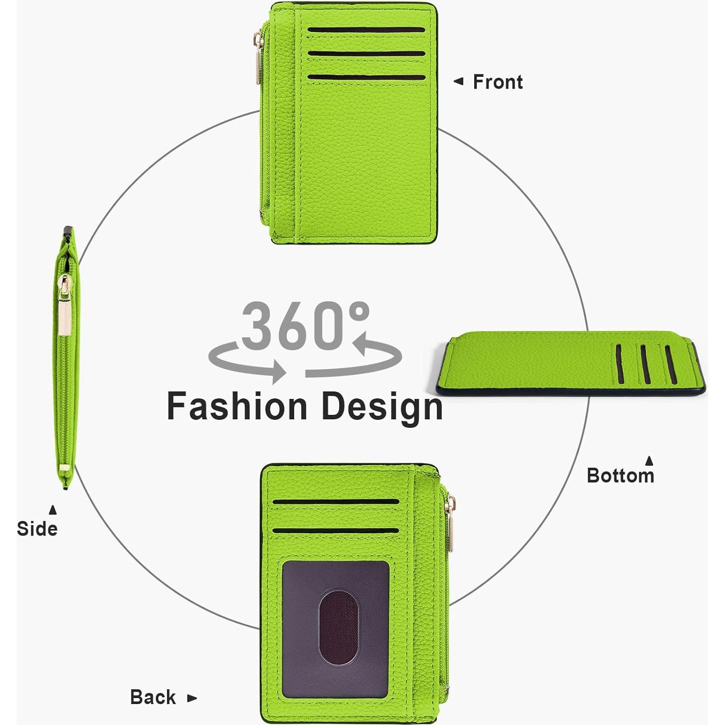 Soporte de Tarjeta de Crédito Tipmile Verde Manzana RFID Delgado