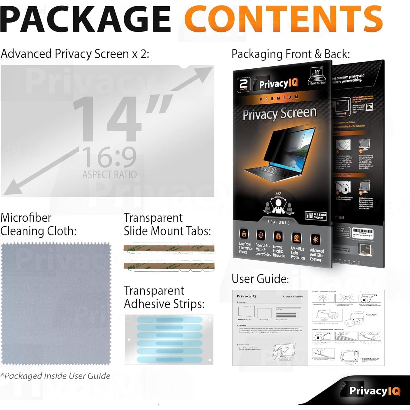 Filtro de Privacidad IQ 14" para Laptop 16:9 - Paquete de 2