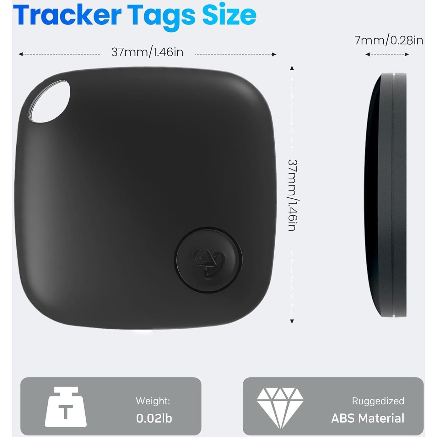 Localizador Bluetooth UUMEE para Llaves y Equipaje - 2 Paquete Negro