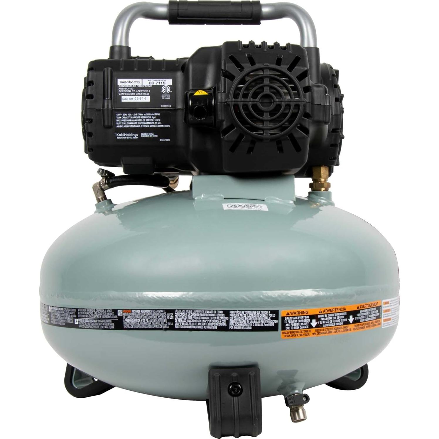 Compresor de Aire Metabo HPT EC711S Pancake 6 Gal 165 PSI