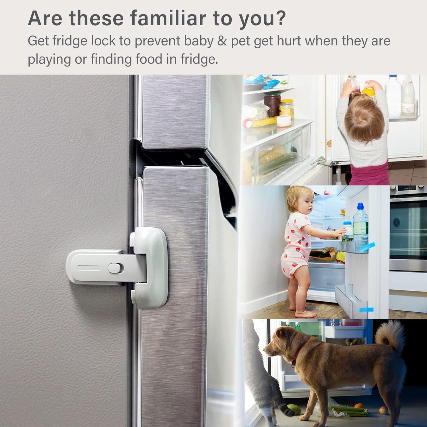 Cerradura de Nevera a Prueba de Niños HT - Gris, 1 Paquete
