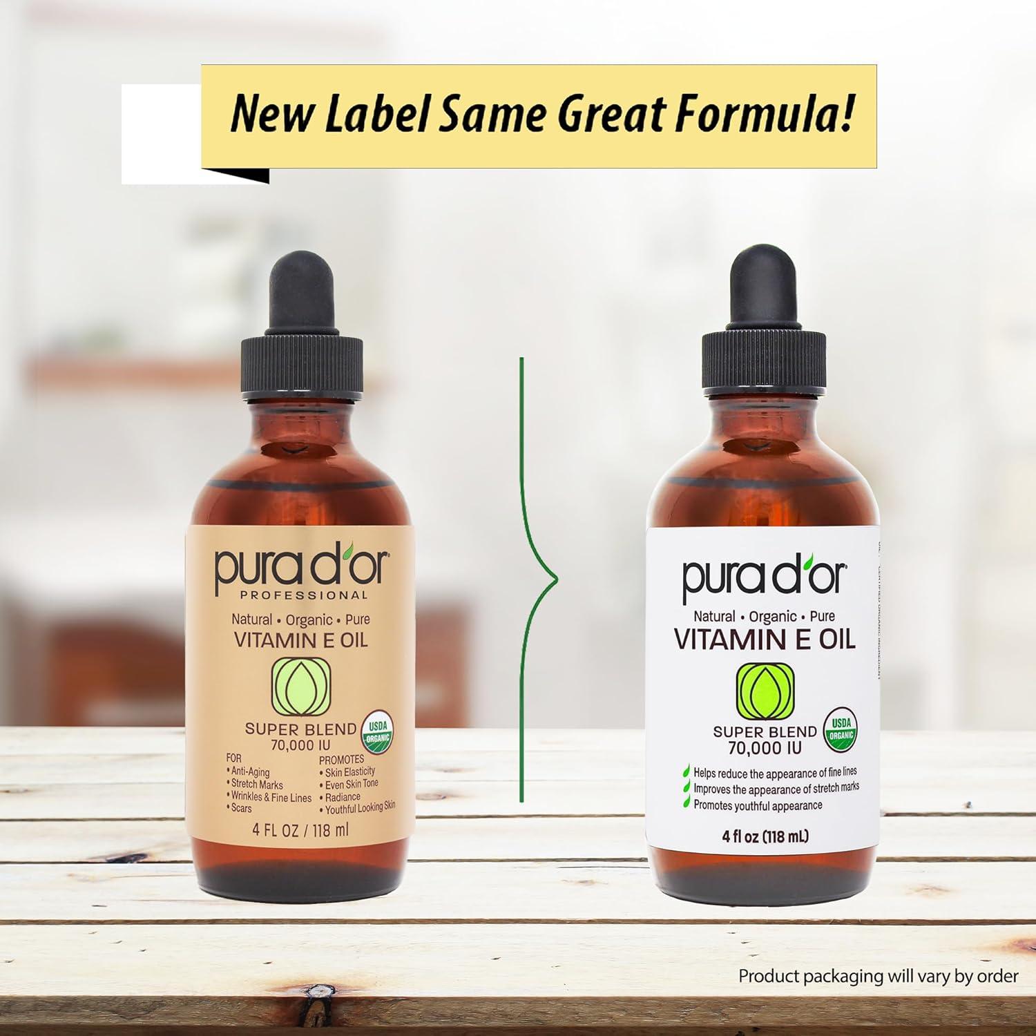 Aceite de Vitamina E PURA D'OR 118 ml Orgánico 70,000 IU