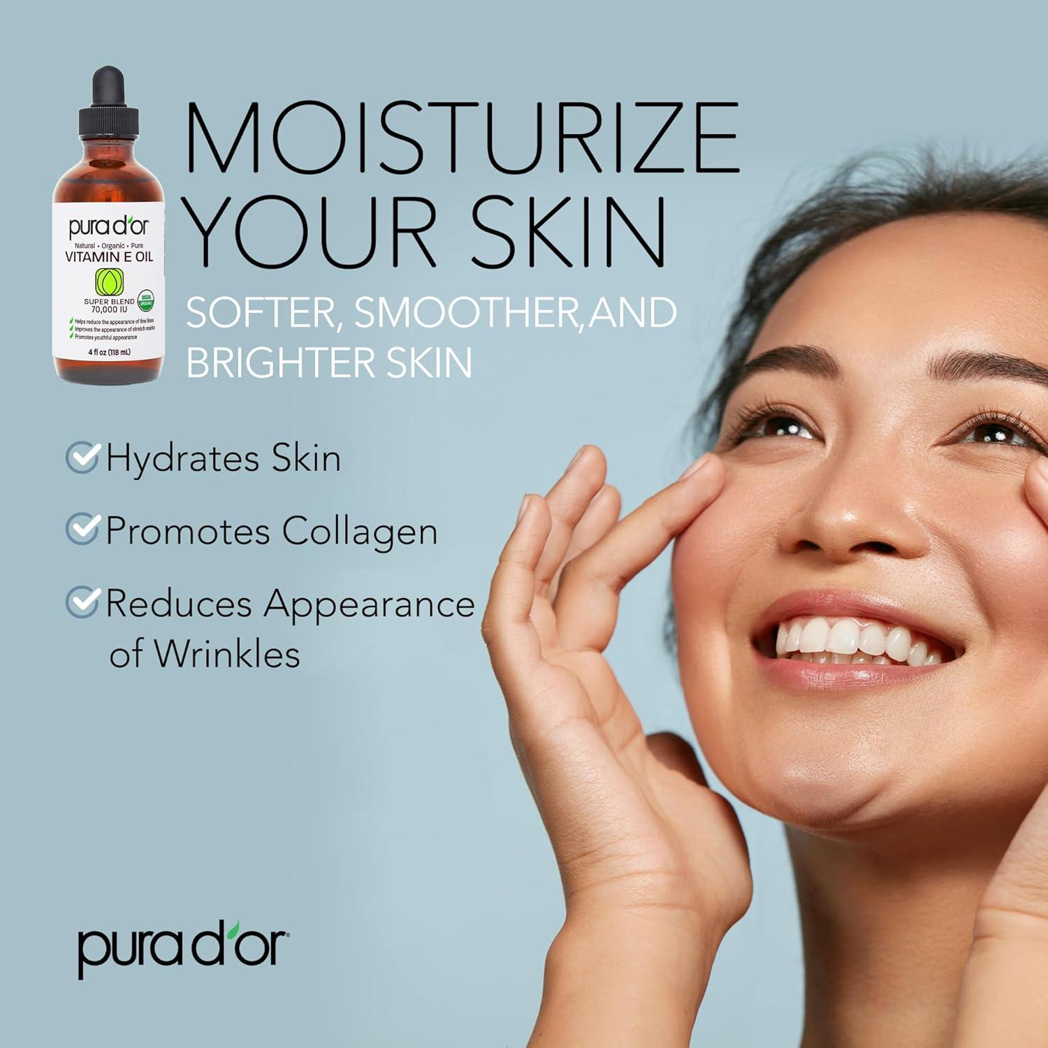 Aceite de Vitamina E PURA D'OR 118 ml Orgánico 70,000 IU