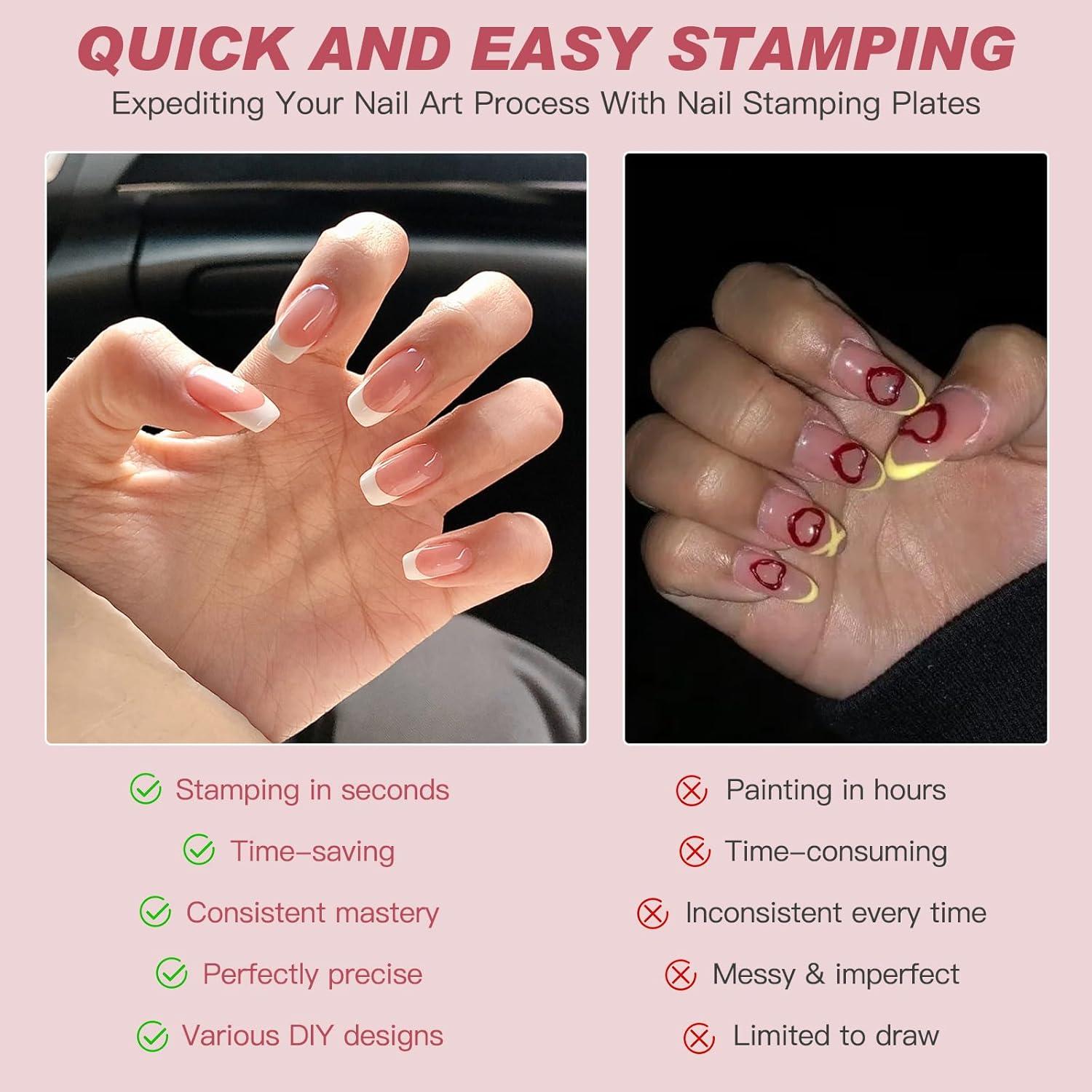 Kit de Estampado de Uñas Biutee 2 Placas + Stamper + Raspador