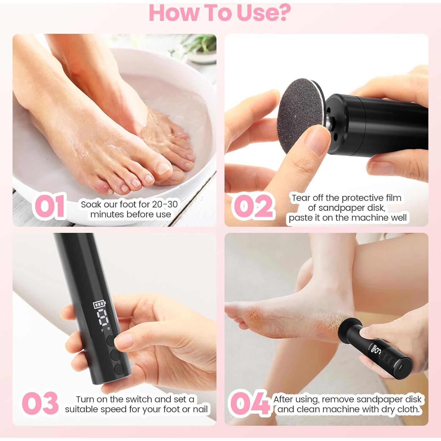 Removedor de Callos Eléctrico Mosthink 9 Velocidades Negro