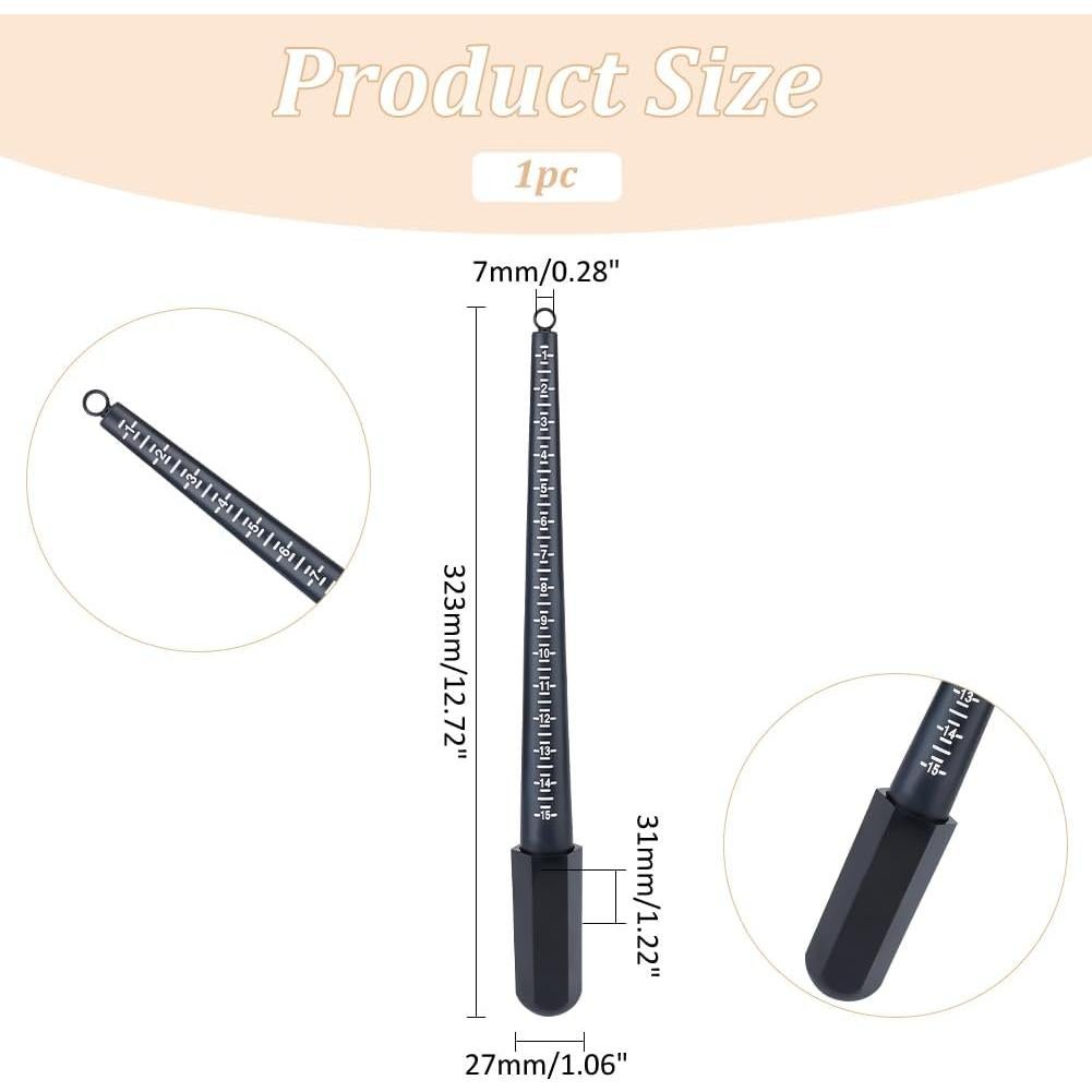 Mandril de Anillo UNICRAFTALE Negro 1-15 para Joyería