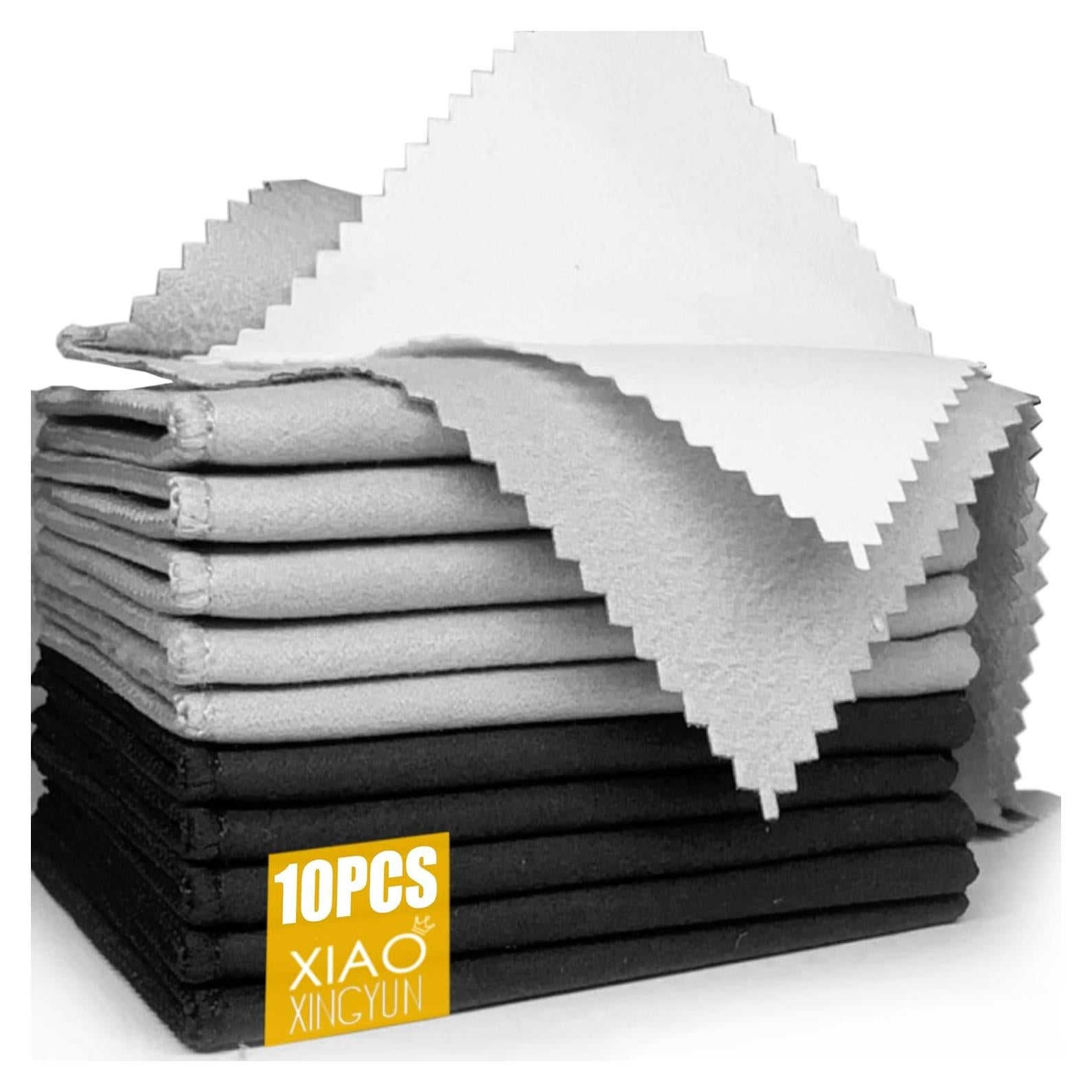 Paño de limpieza de joyas MUZIYU 10 Pcs 15x20 cm Plata