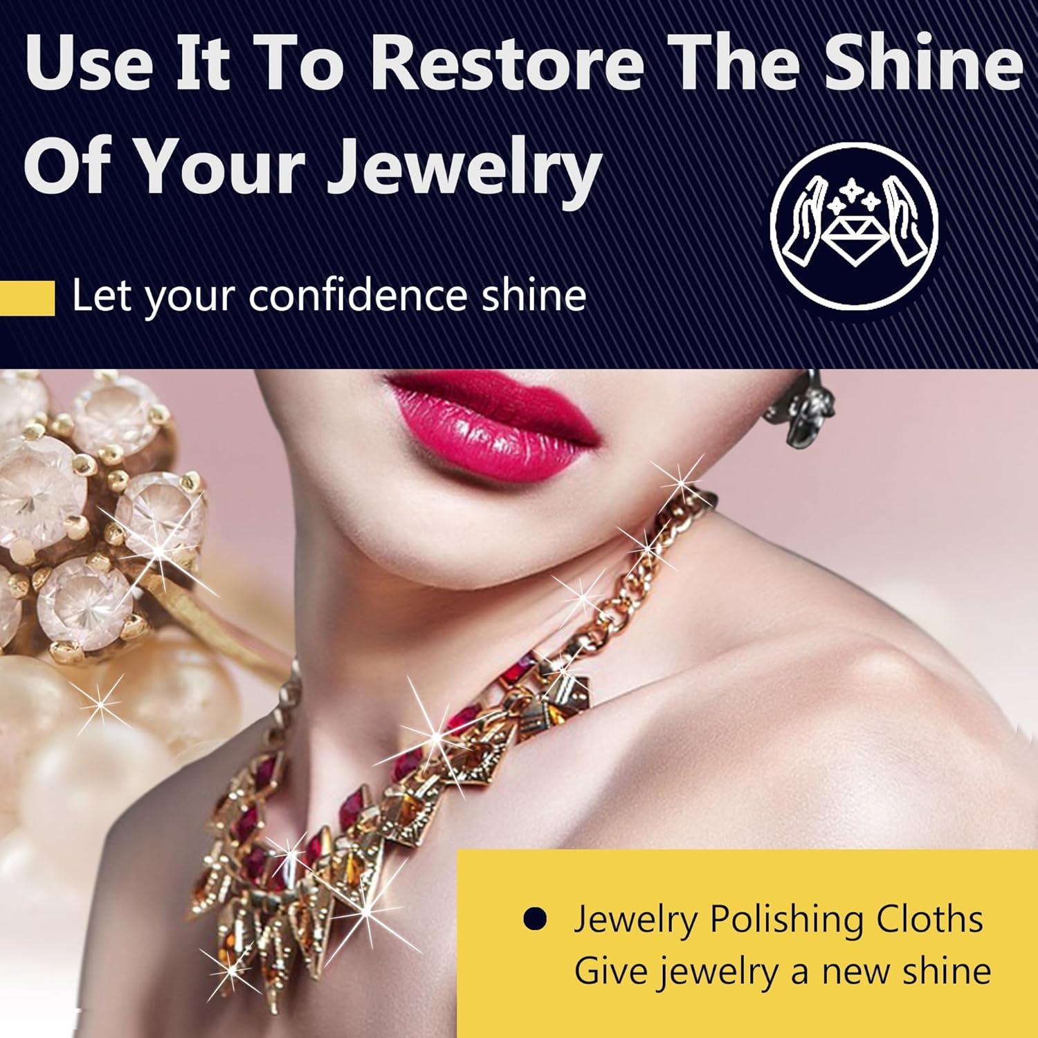 Paño de limpieza de joyas MUZIYU 10 Pcs 15x20 cm Plata