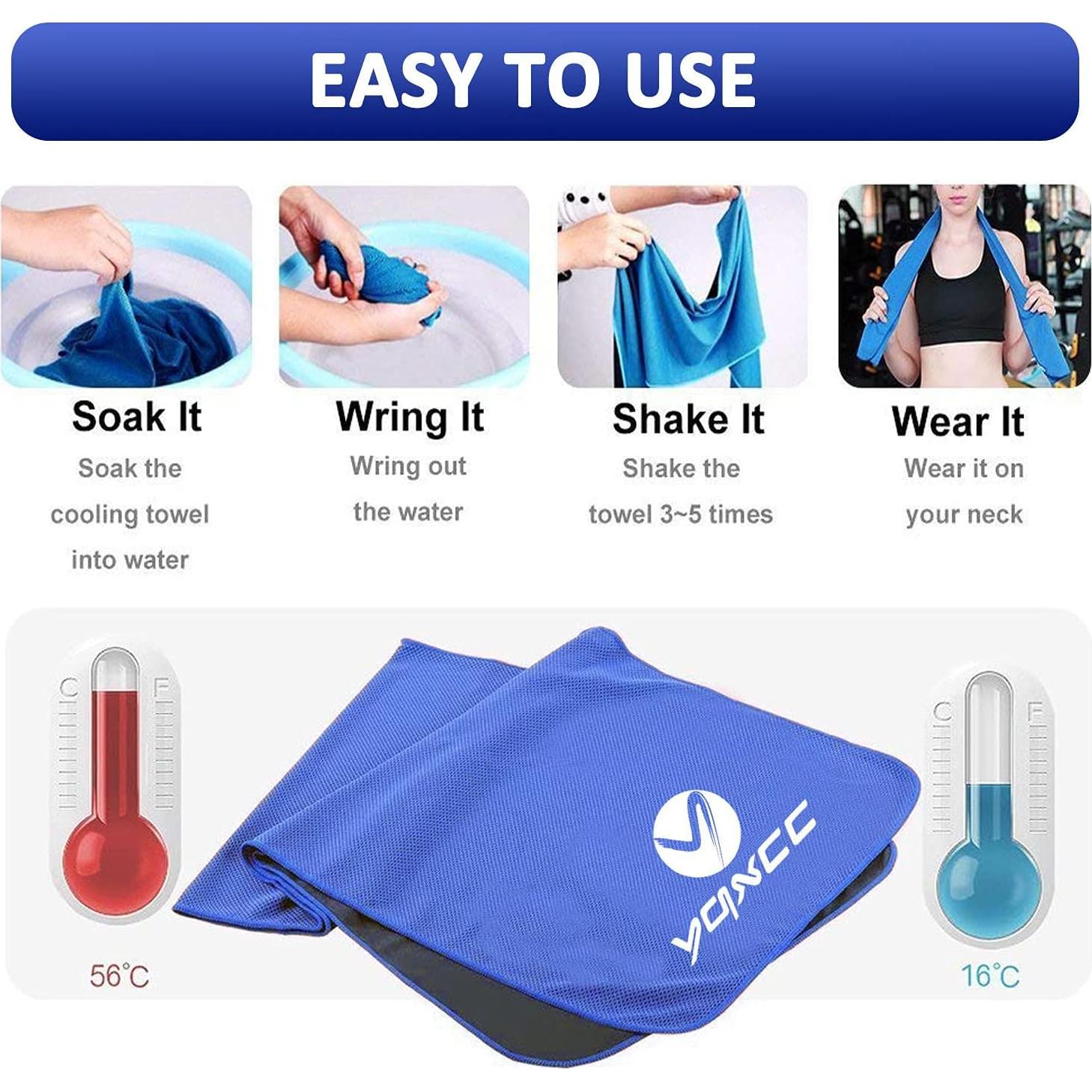 Toallas Enfriadoras YQXCC de Microfibra - 4 Piezas para Yoga y Gimnasio