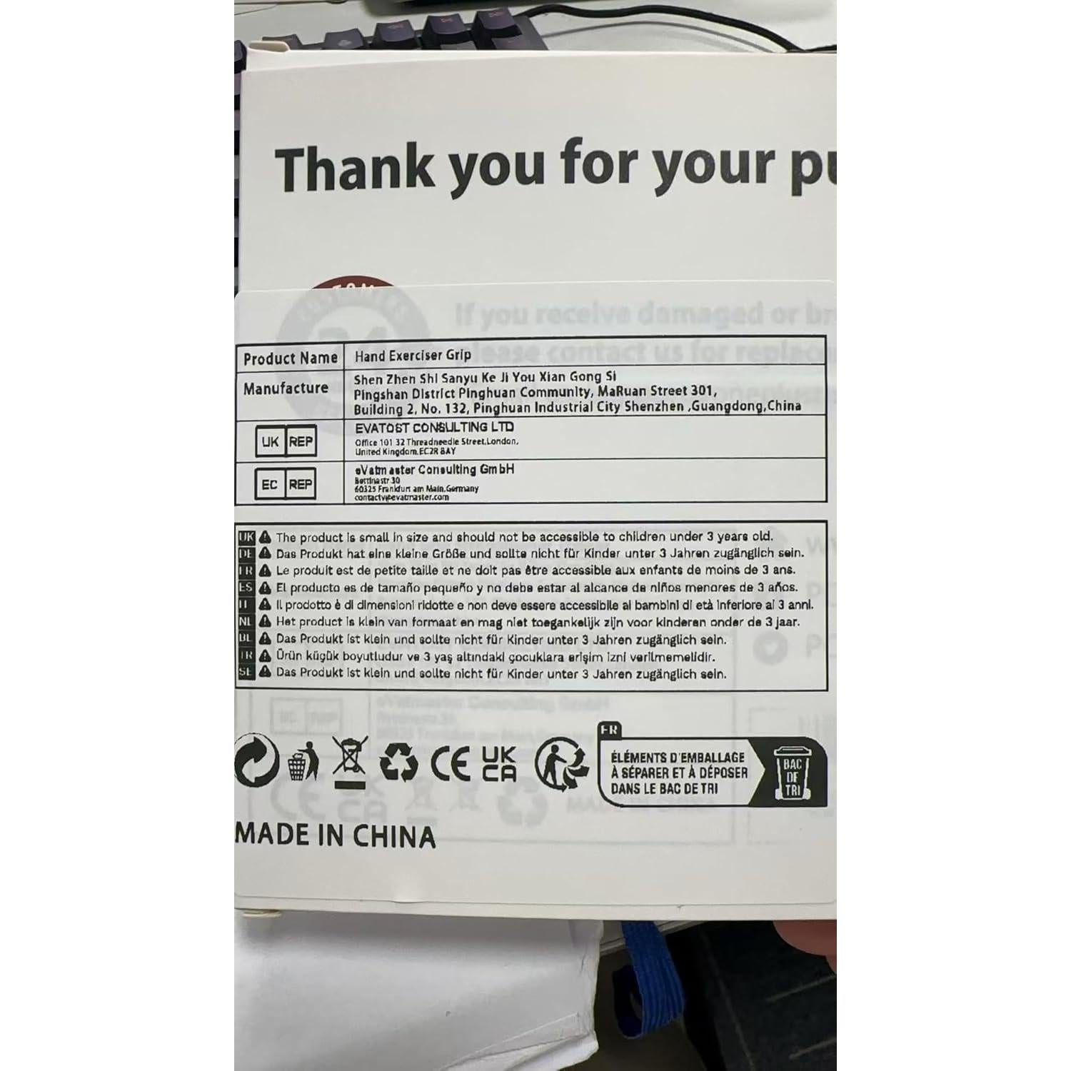 Ejercitador de Mano PORTHOLIC 4 Niveles Resistencia 3.63-9.53 kg