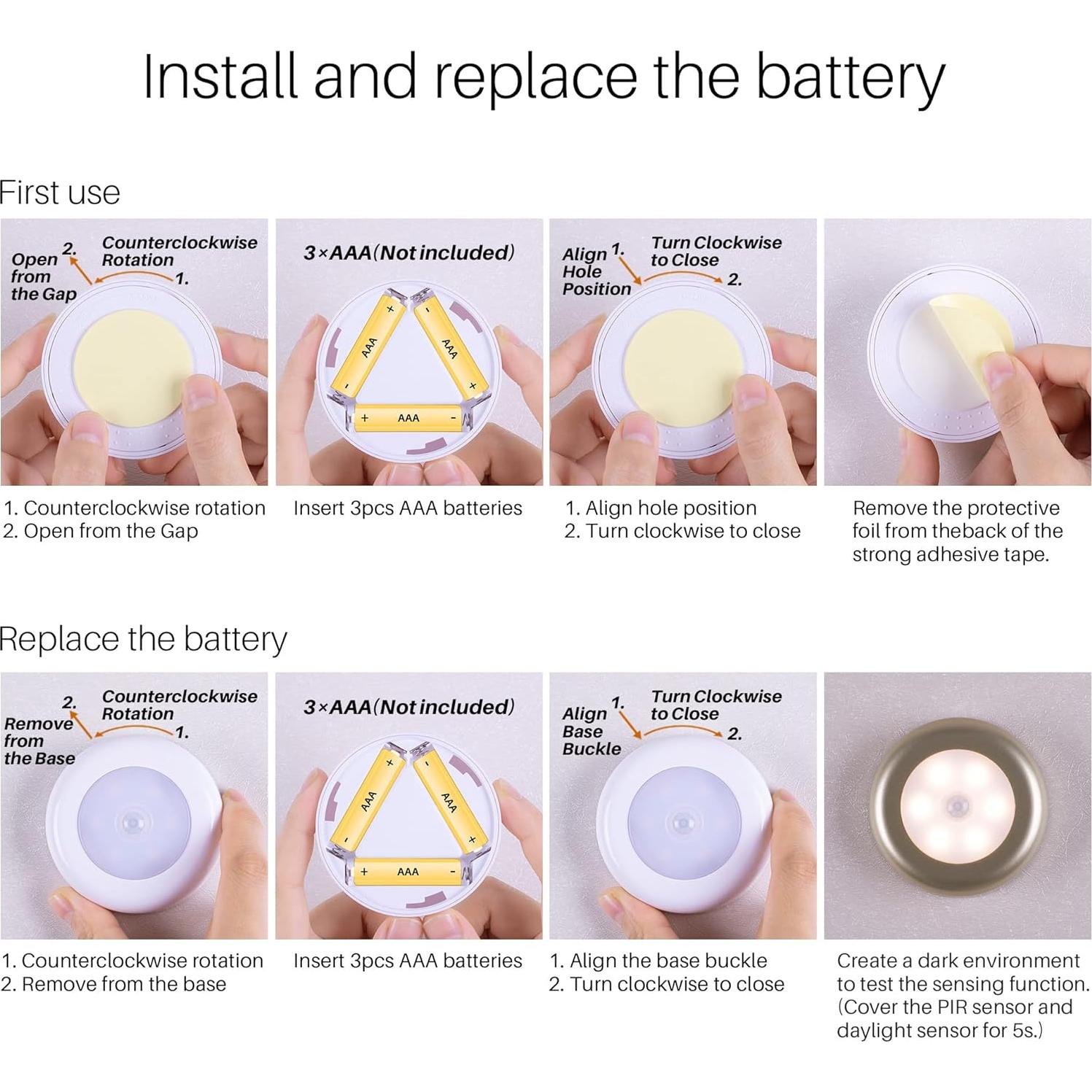 Luz Sensorial LED 3 Pack 2.8" Lucha Estrellada Batería AAA