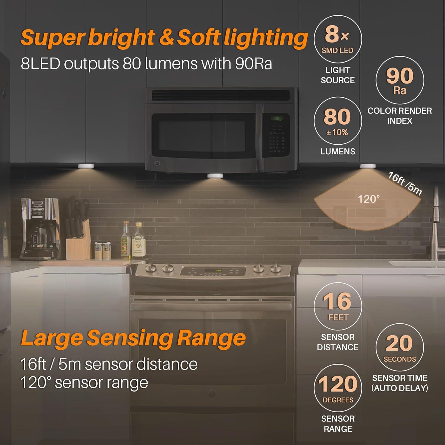 Luz Sensorial de Movimiento Interior STAR-SPANGLED 3 Pack LED