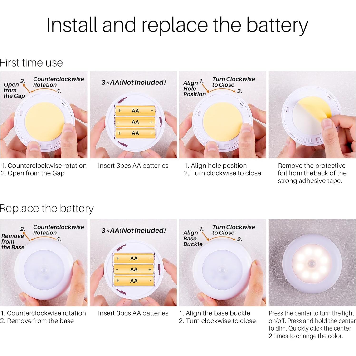 Luz Sensorial de Movimiento Interior STAR-SPANGLED 3 Pack LED