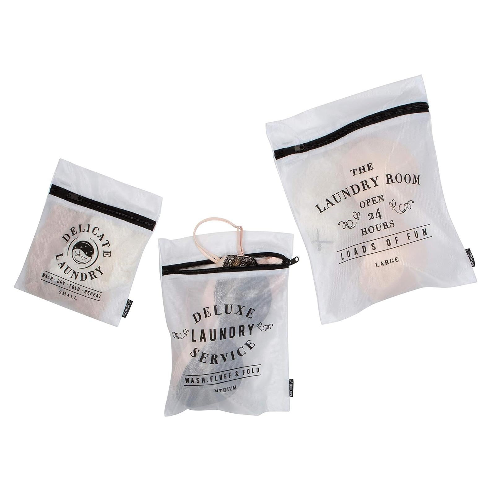 Set de 3 Bolsas de Lavado de Malla Simplify - Negro