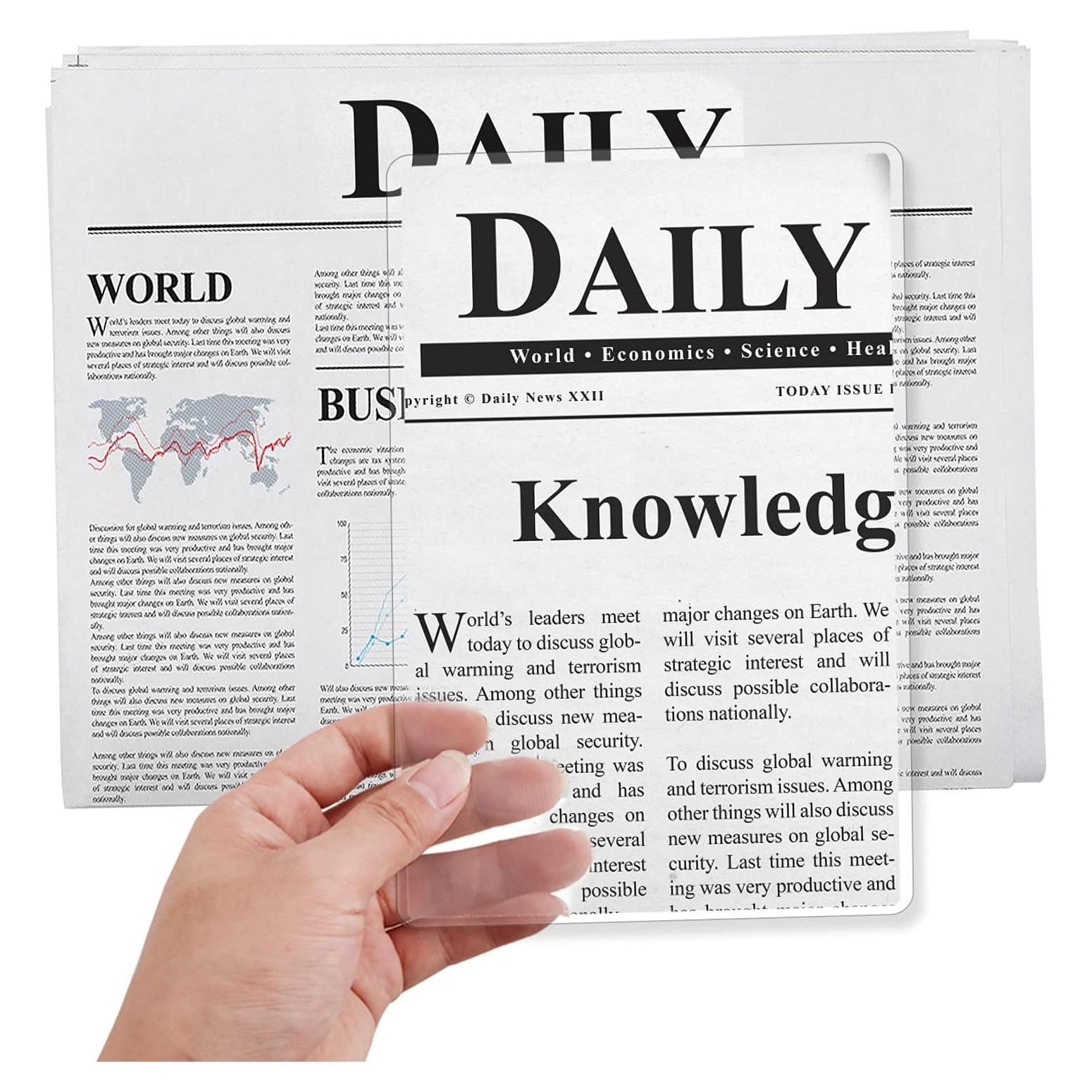 Lupa Sobredimensionada 3X Molain - 5 Pcs Lentes PVC para Lectura