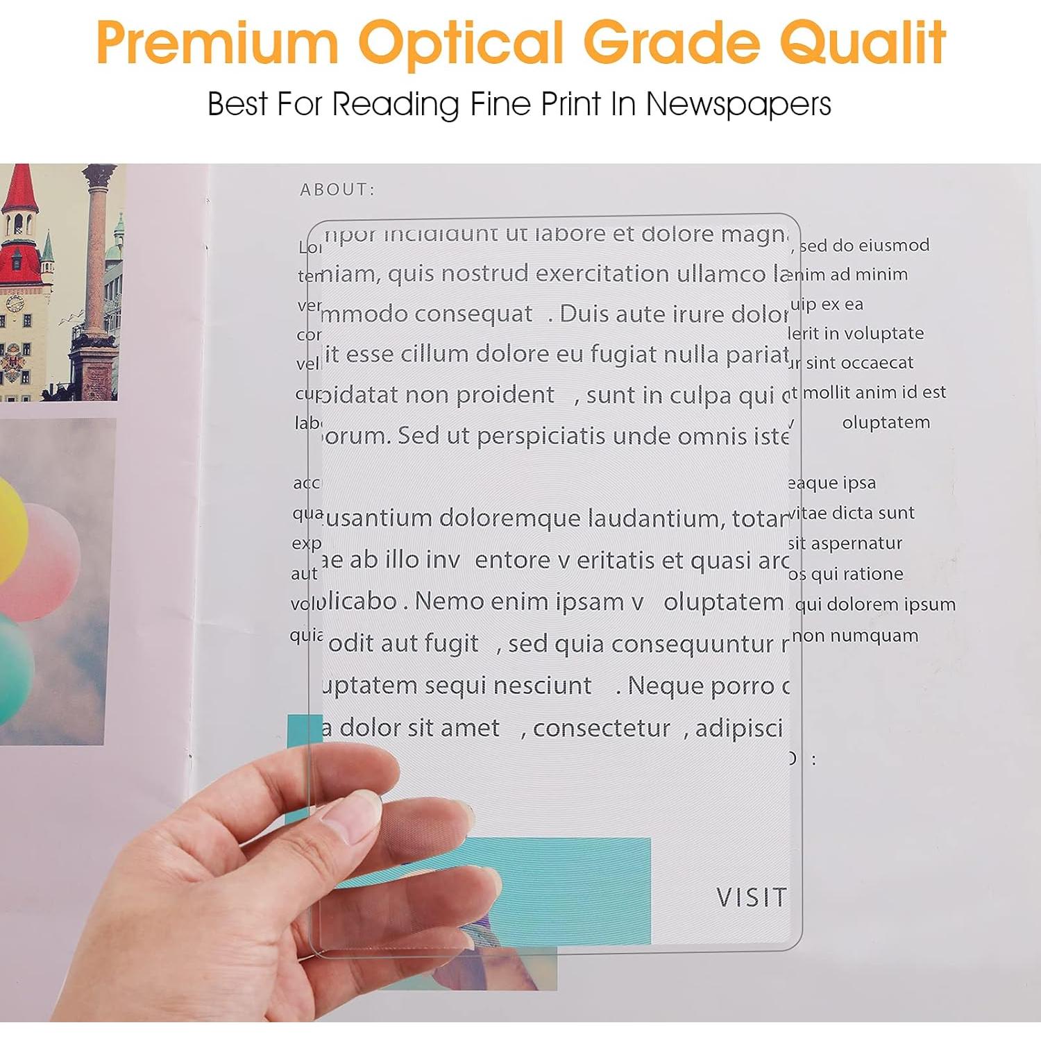 Lupa Sobredimensionada 3X Molain - 5 Pcs Lentes PVC para Lectura