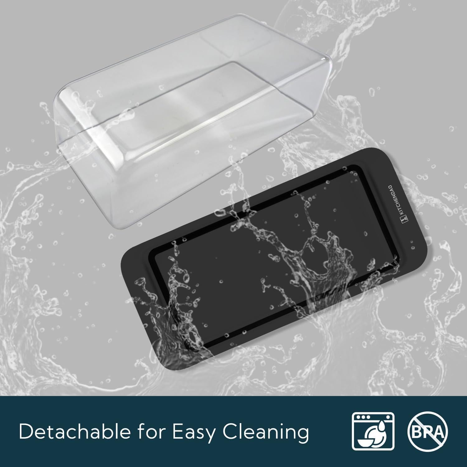 Caja de Mantequilla Hermética KITCHENDAO 227g con Tapa Negra