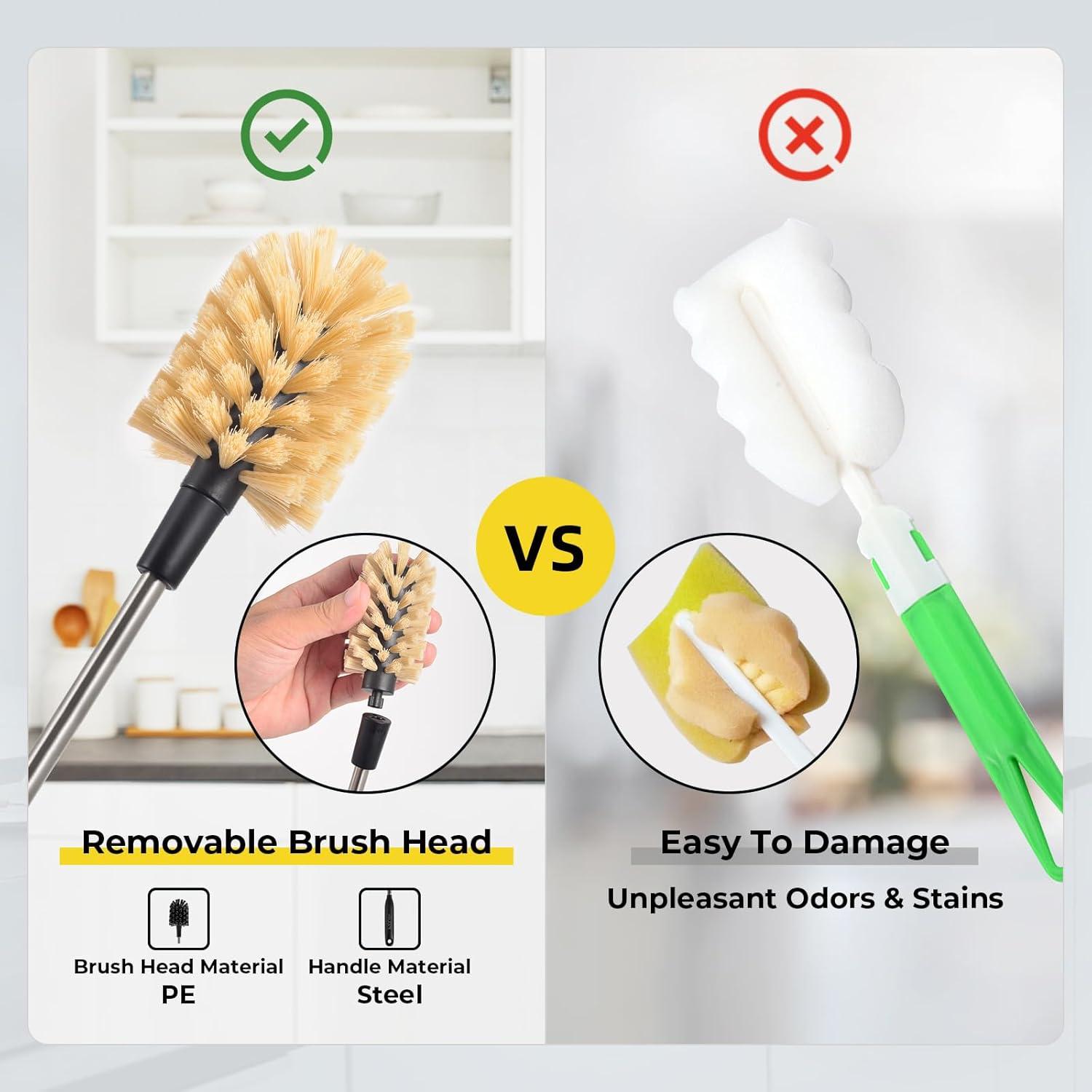 Cepillo de Botella 2-en-1 PZLife con Cabeza Desmontable 28 cm