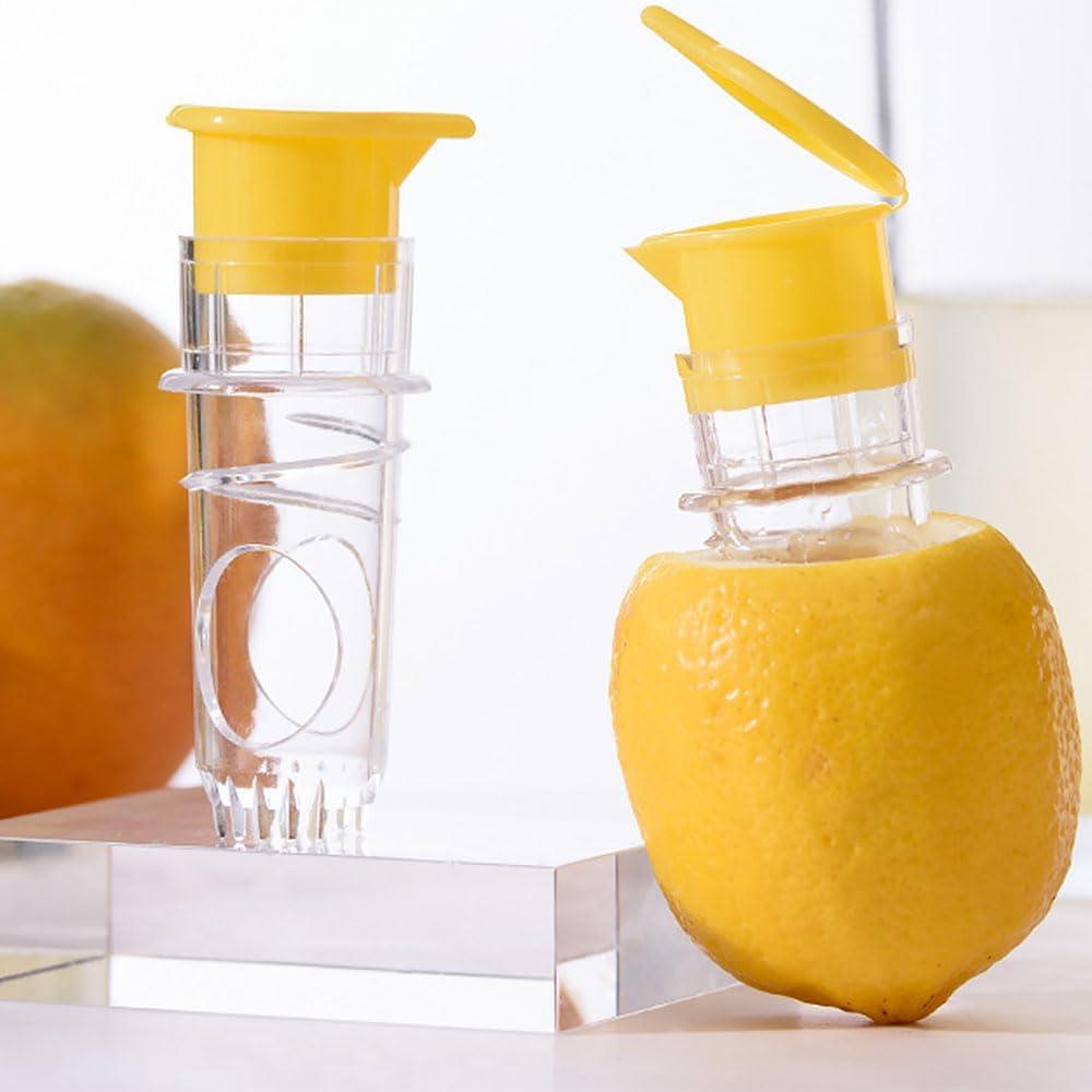 Lemon Mini Squeezer, Screw-Top Lemon Squeezer Manual Juice Extractor with Built-In Filter Orange Citrus Press, Squeeze Lime for Cocktails, Drinks (2pcs)