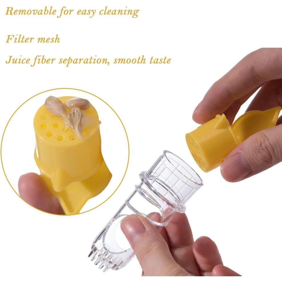 Lemon Mini Squeezer, Screw-Top Lemon Squeezer Manual Juice Extractor with Built-In Filter Orange Citrus Press, Squeeze Lime for Cocktails, Drinks (2pcs)
