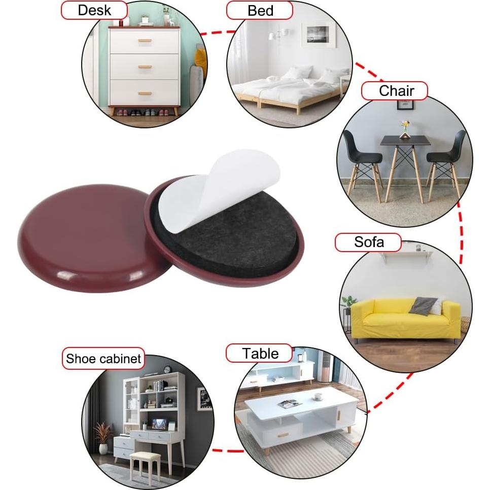 Deslizadores de Muebles Shintop 12 Piezas 5 cm Autoadhesivos