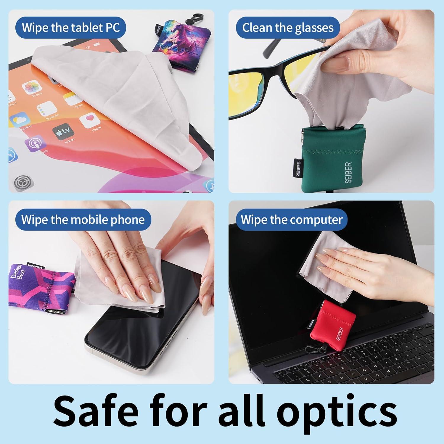 Paño de limpieza de gafas Seiber microfibra 17.78cm 3Pcs