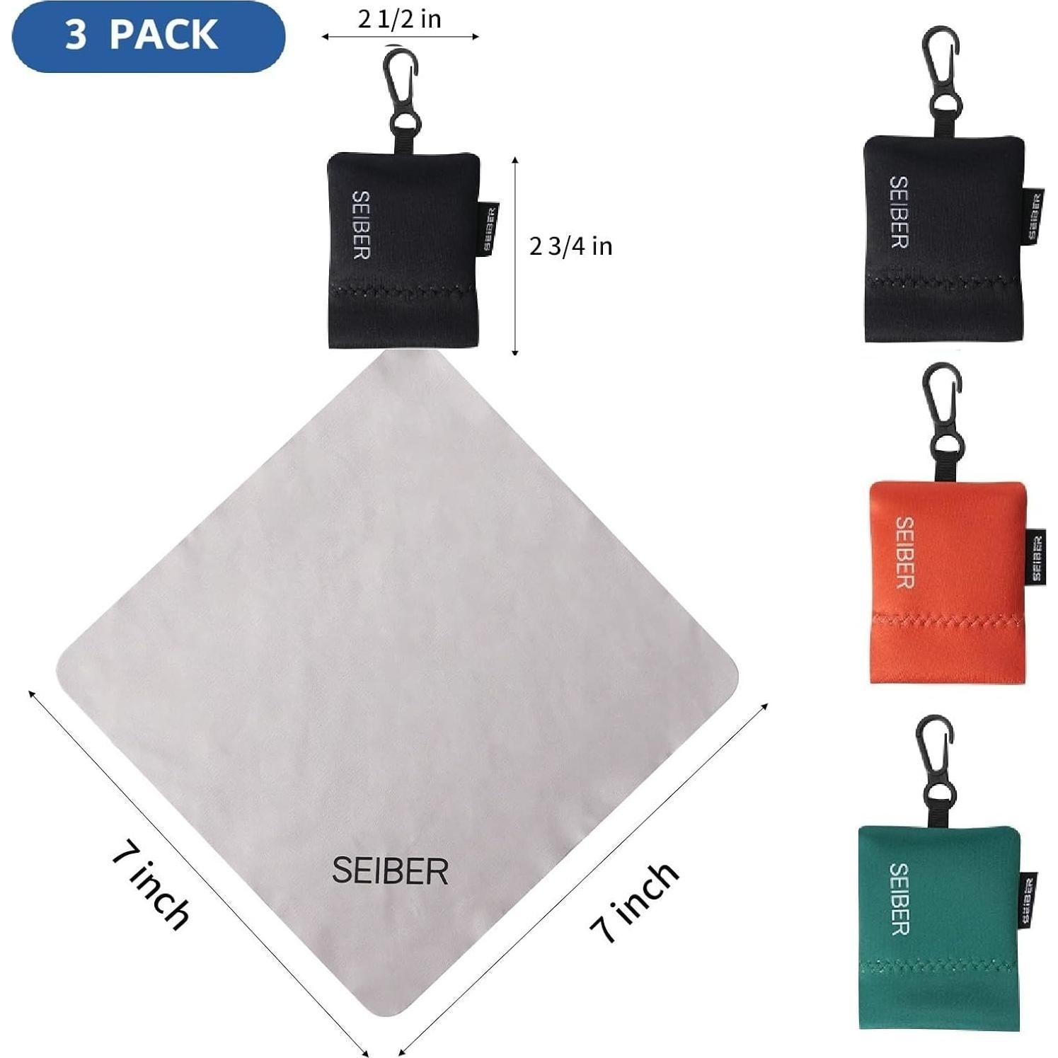 Paño de limpieza de gafas Seiber microfibra 17.78cm 3Pcs