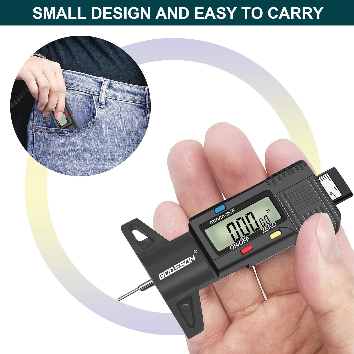 Medidor de Profundidad de Neumático Digital Godeson - 0-25mm