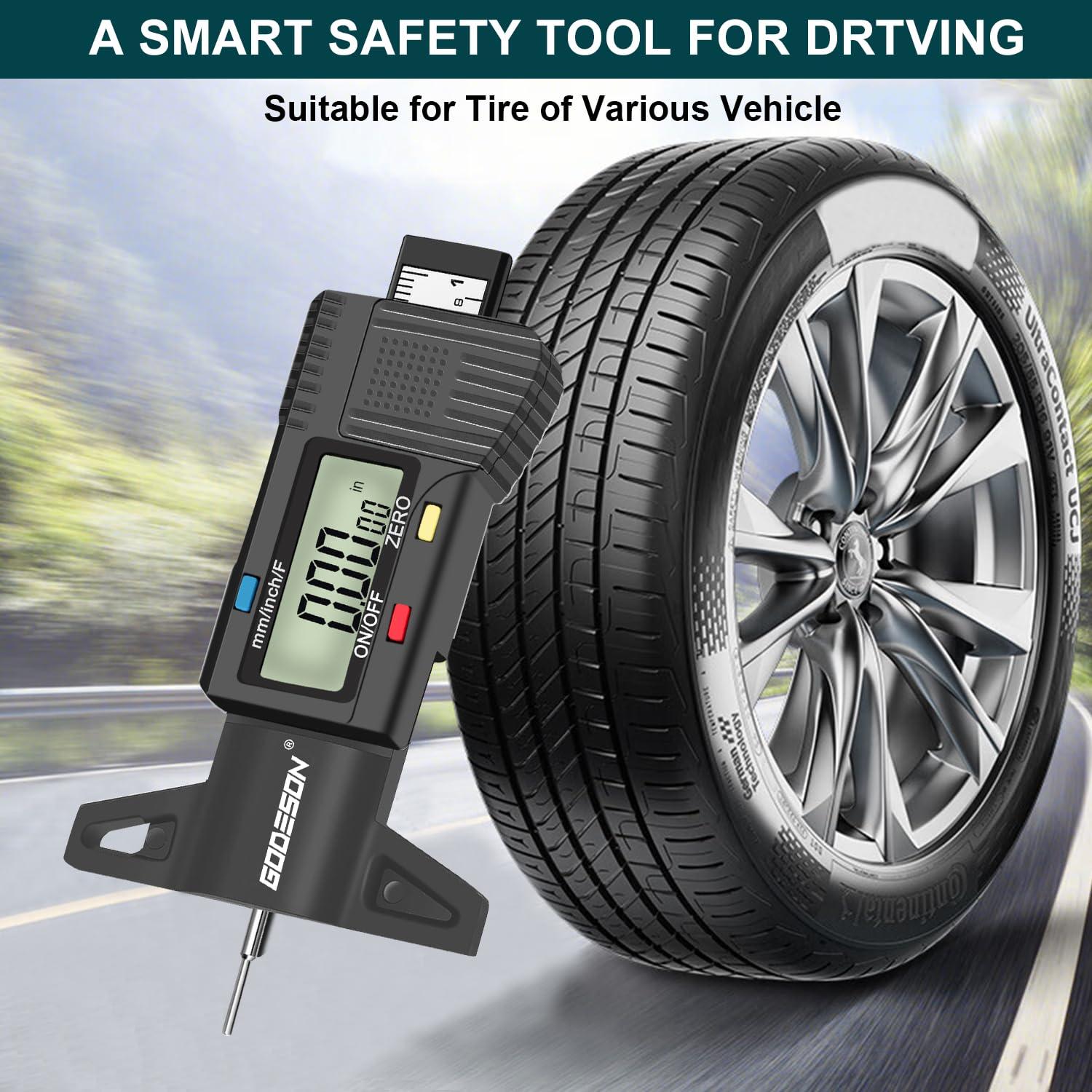 Medidor de Profundidad de Neumático Digital Godeson - 0-25mm