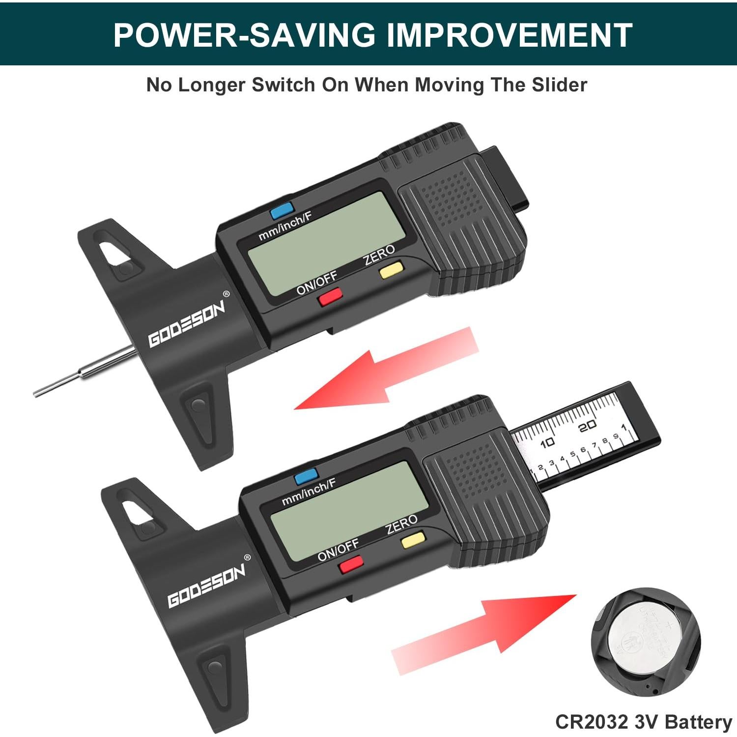 Medidor de Profundidad de Neumático Digital Godeson - 0-25mm