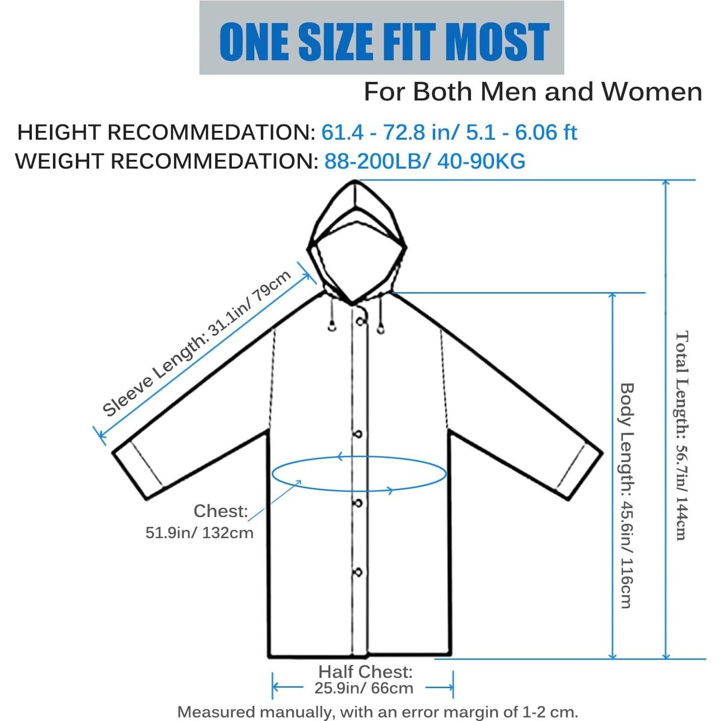 Ponchos de Lluvia HLKZONE Impermeables para Adultos - Talla Única