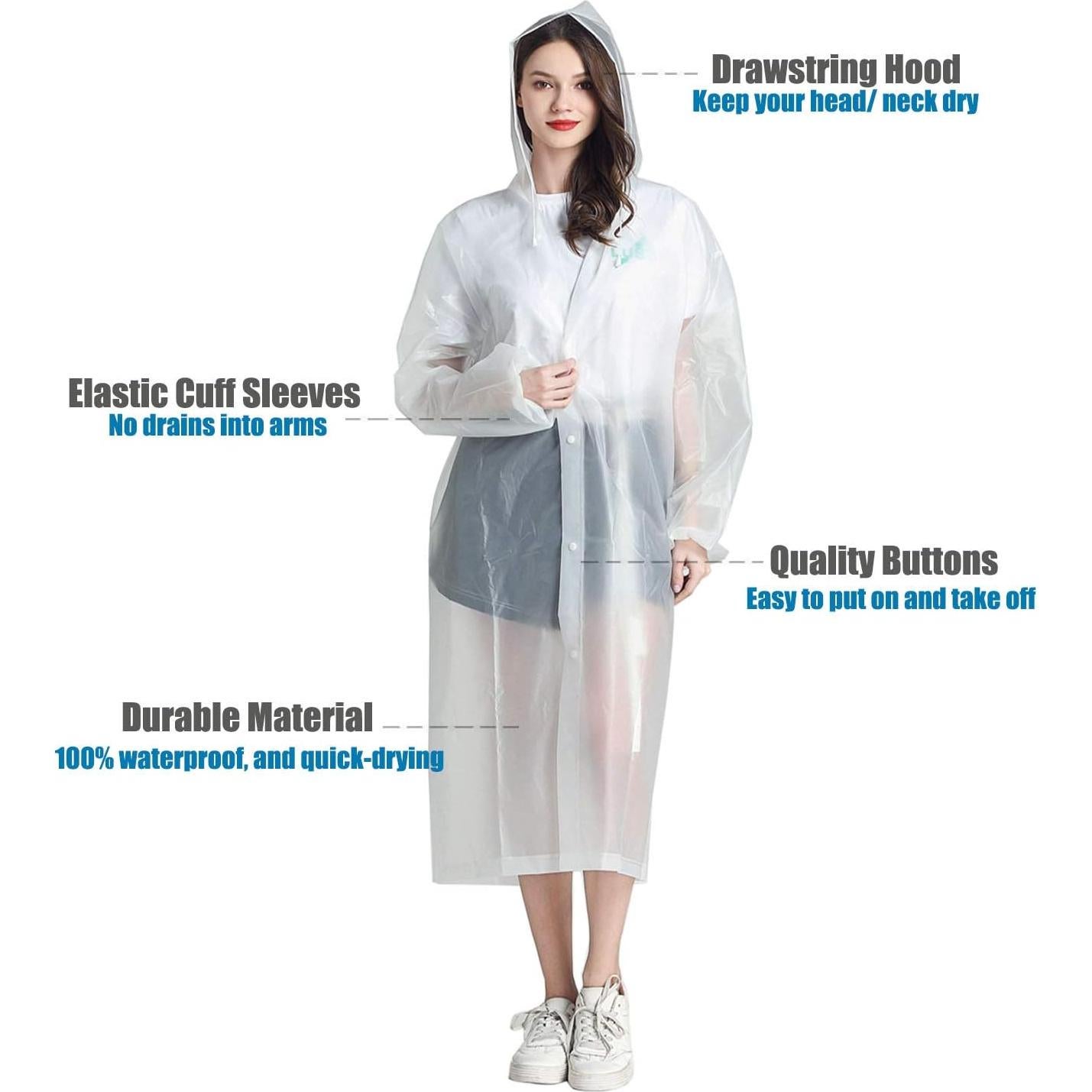 Ponchos de Lluvia HLKZONE Impermeables para Adultos - Talla Única