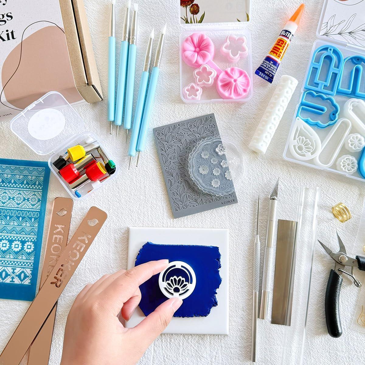 Kit de Fabricación de Pendientes de Arcilla Polimérica Keoker 123 Piezas