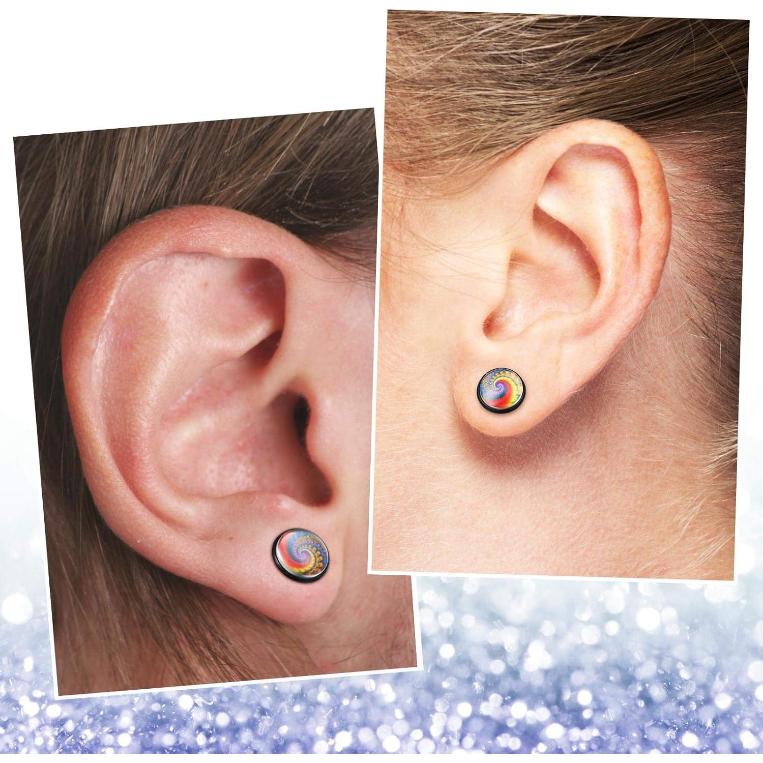 Kit de Aretes de Stud Hicarer 300 Piezas 12 mm Acero Inoxidable