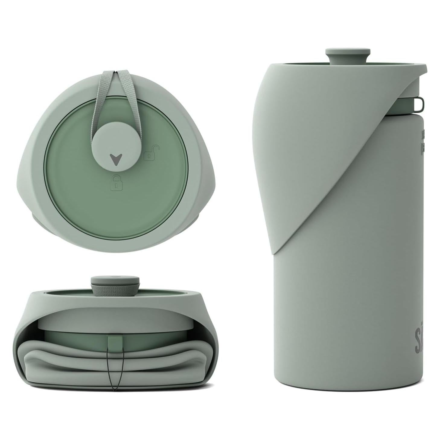 Botella de Agua Plegable SÄKER para Perros 350ml - Oliva