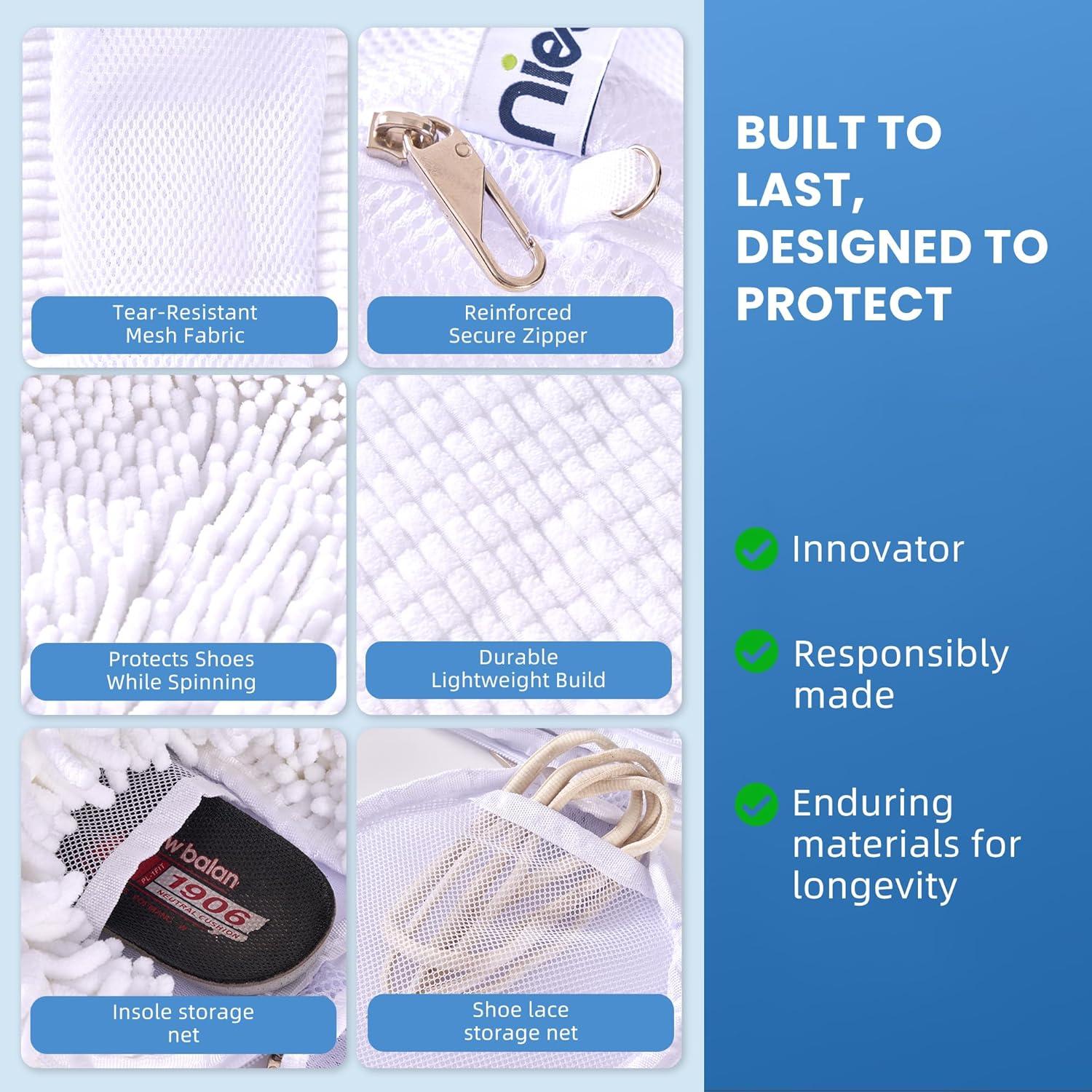 Bolsa de Lavado de Zapatos Nieor 2pcs Blanca Reutilizable