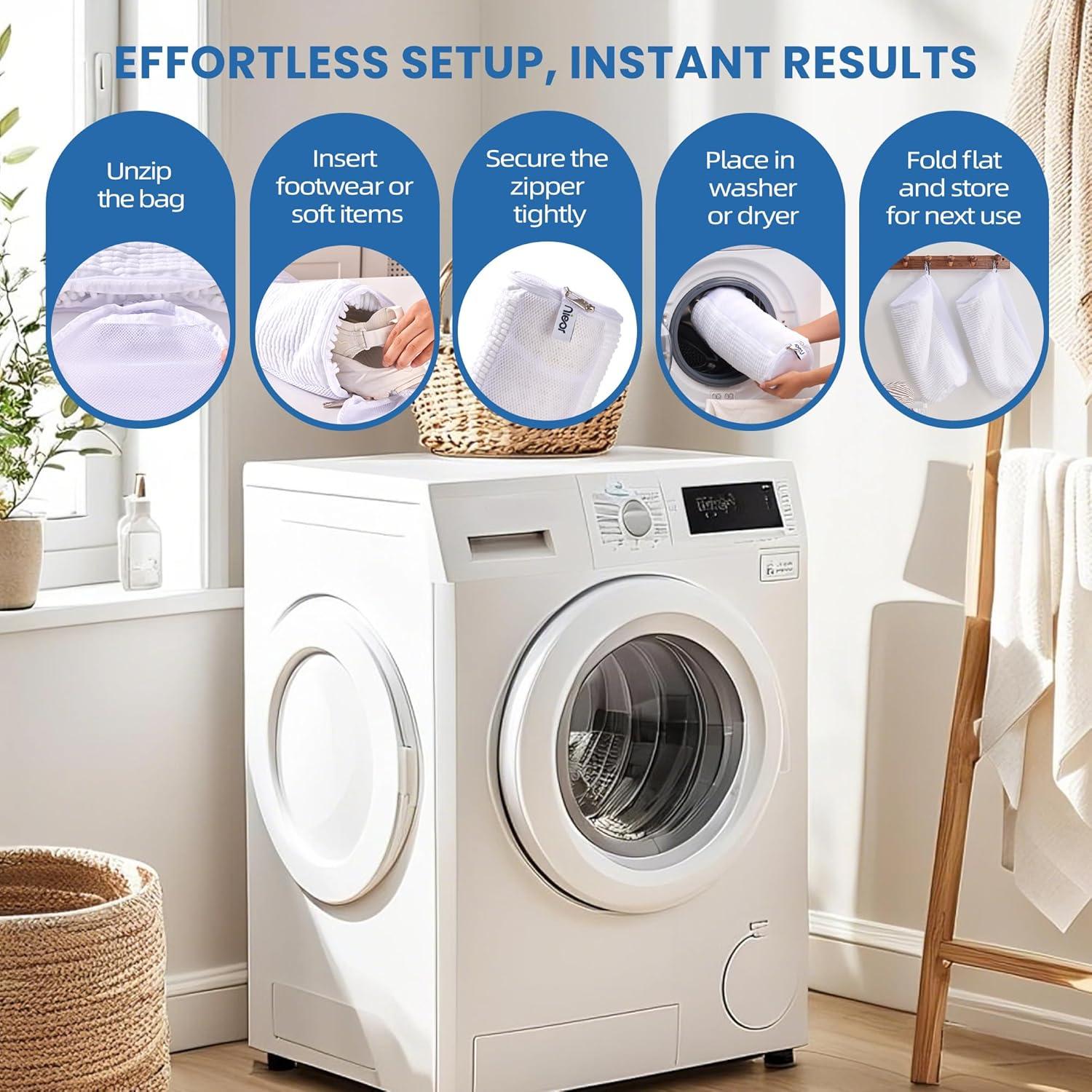 Bolsa de Lavado de Zapatos Nieor 2pcs Blanca Reutilizable